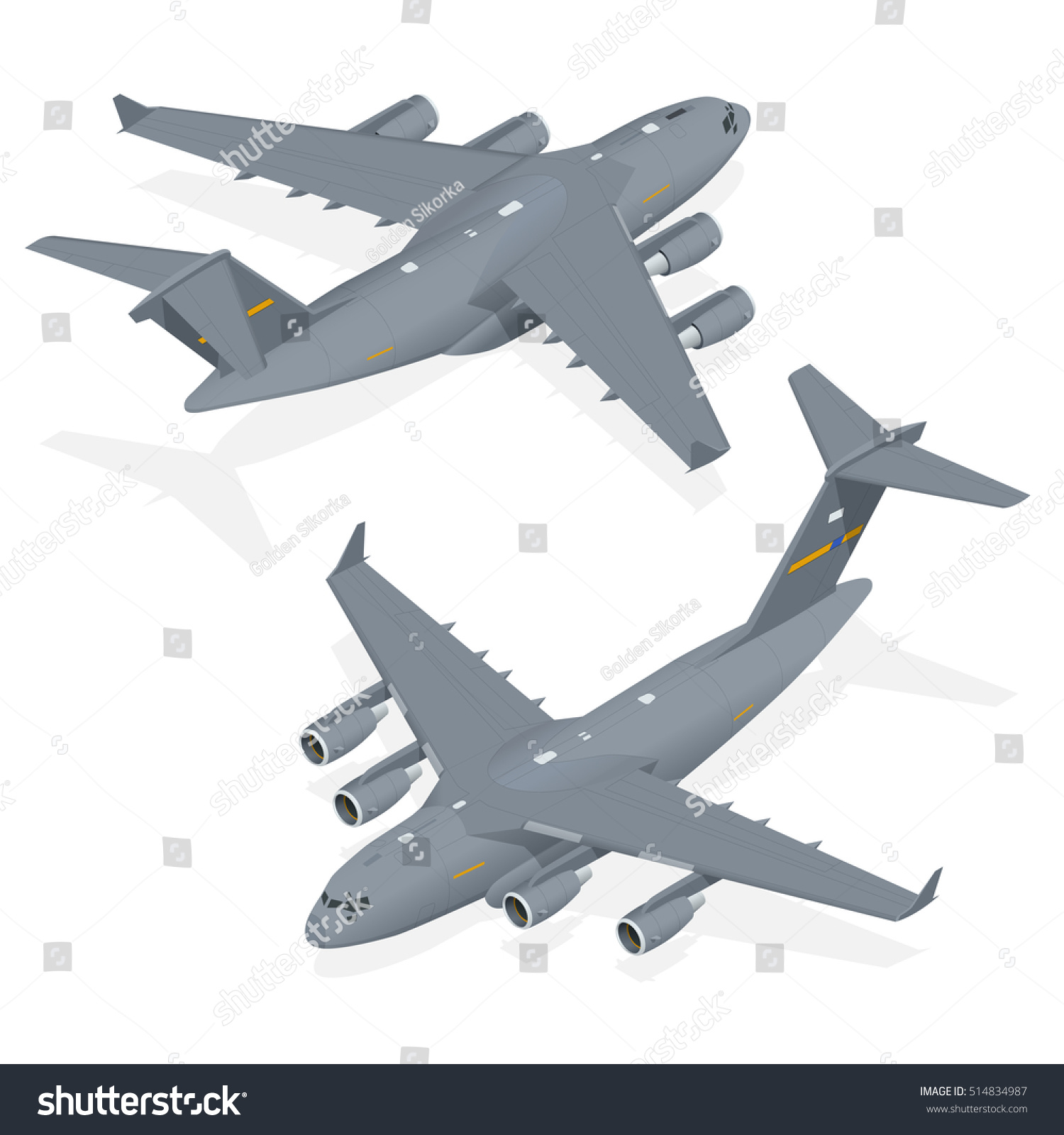 Vector Modern Military Jet Heavy Cargo Stock Photo (Photo, Vector ...