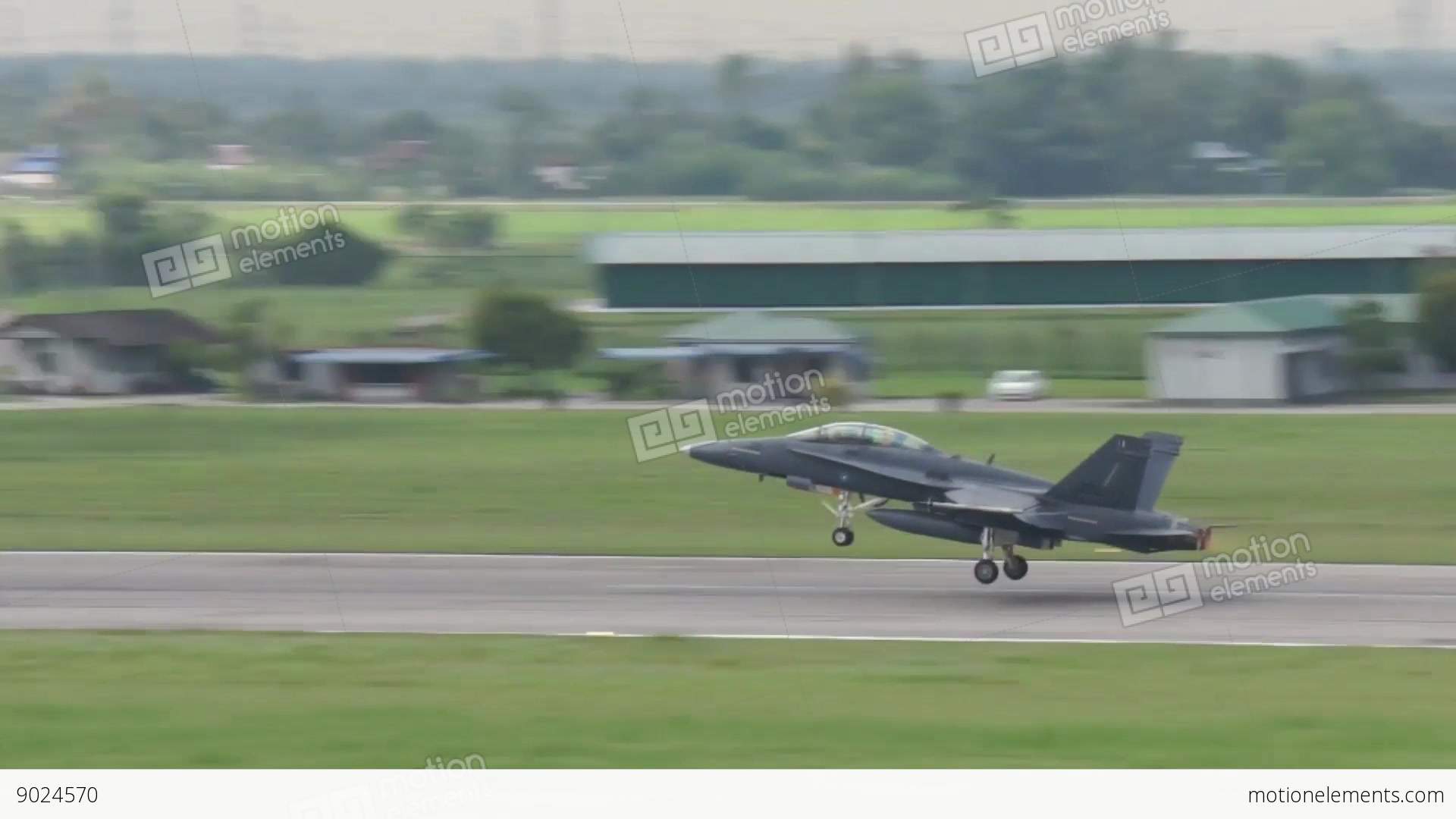 F-18 Hornet Military Fighter Jets Take Off And Land Stock video ...