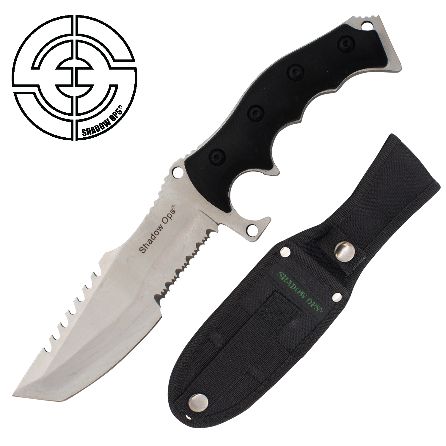 11 inch Shadow Ops Military Combat Knife CLD157 (Silver Blade ...