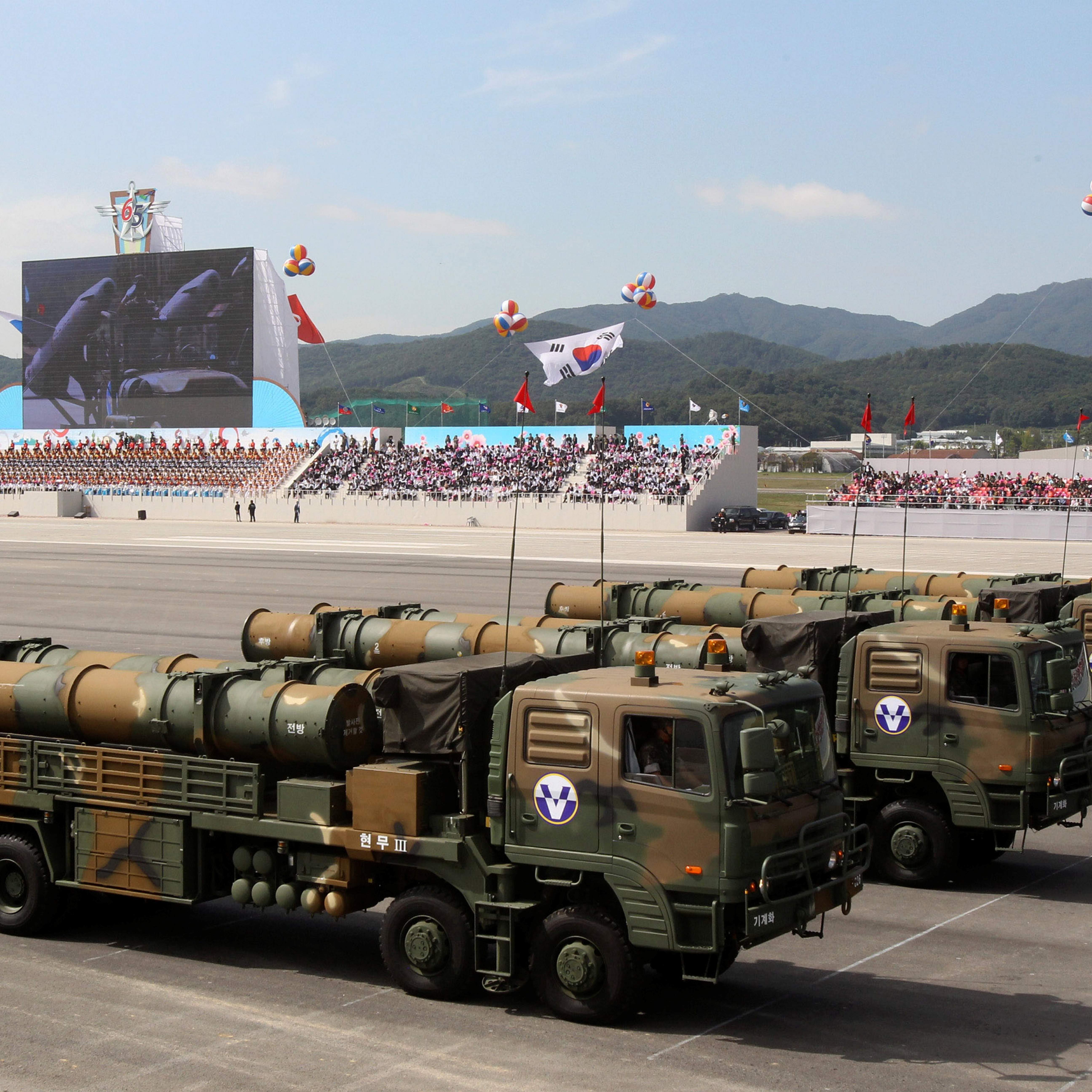 South Korea displays new missile at military ceremony