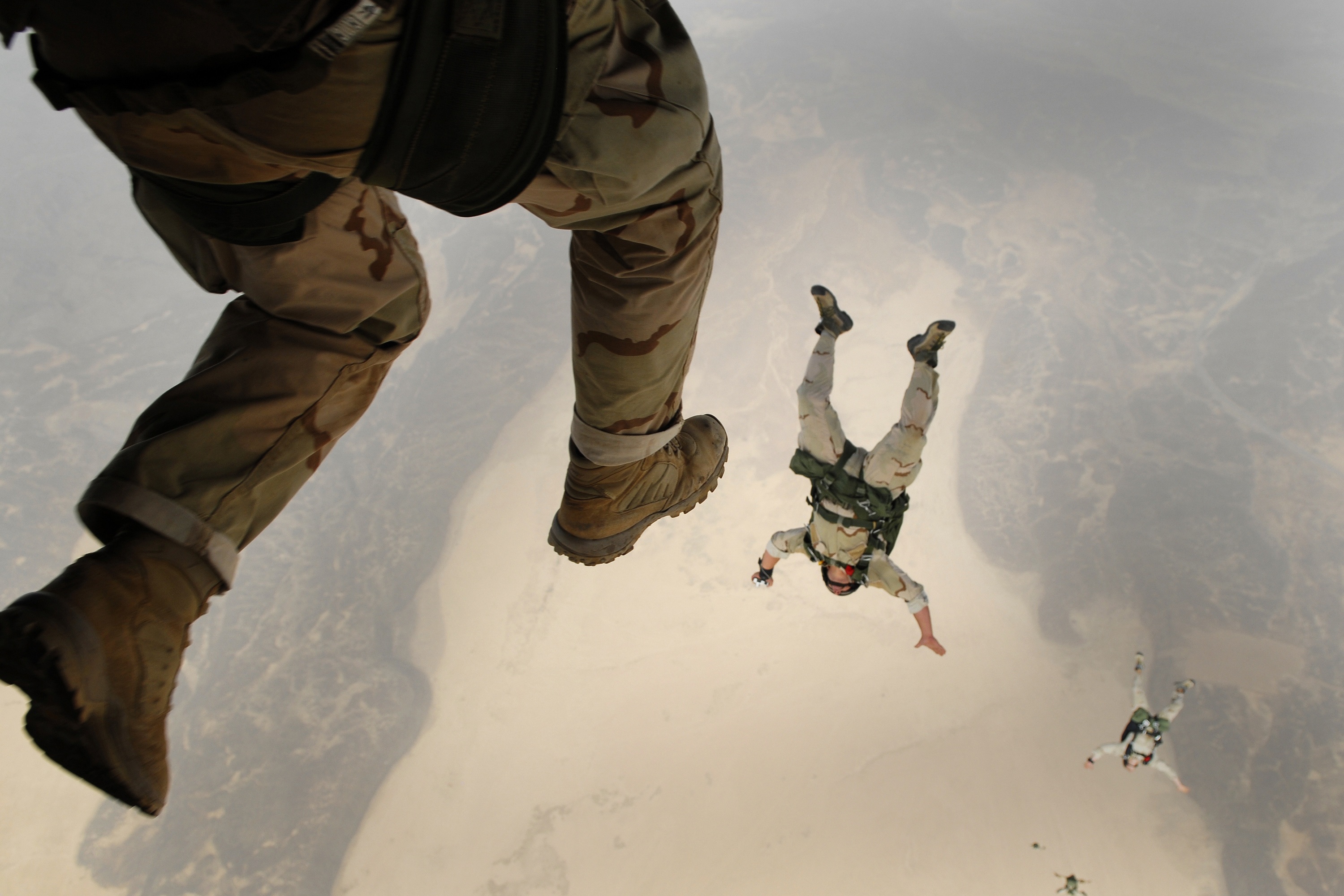 Military sky divers photo