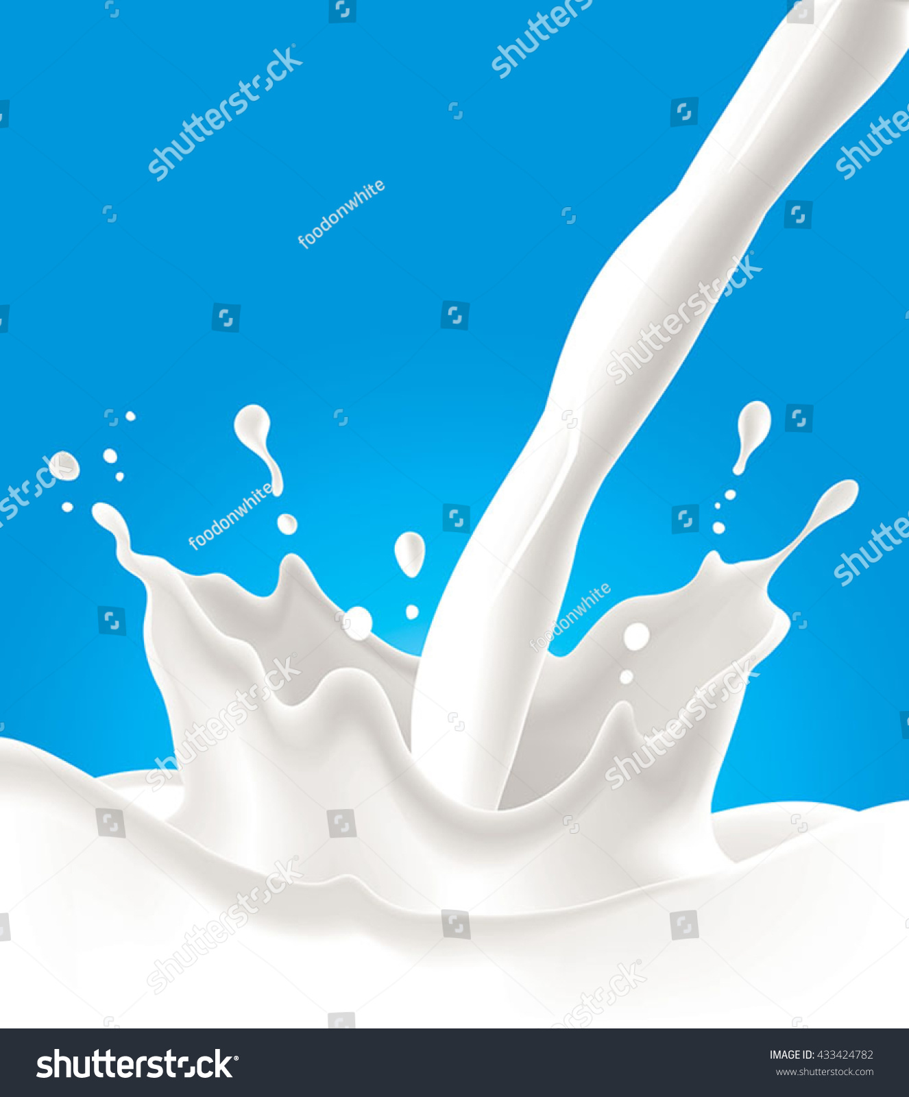 Milk Splash Pour Vector Illustration On Stock Vector 433424782 ...