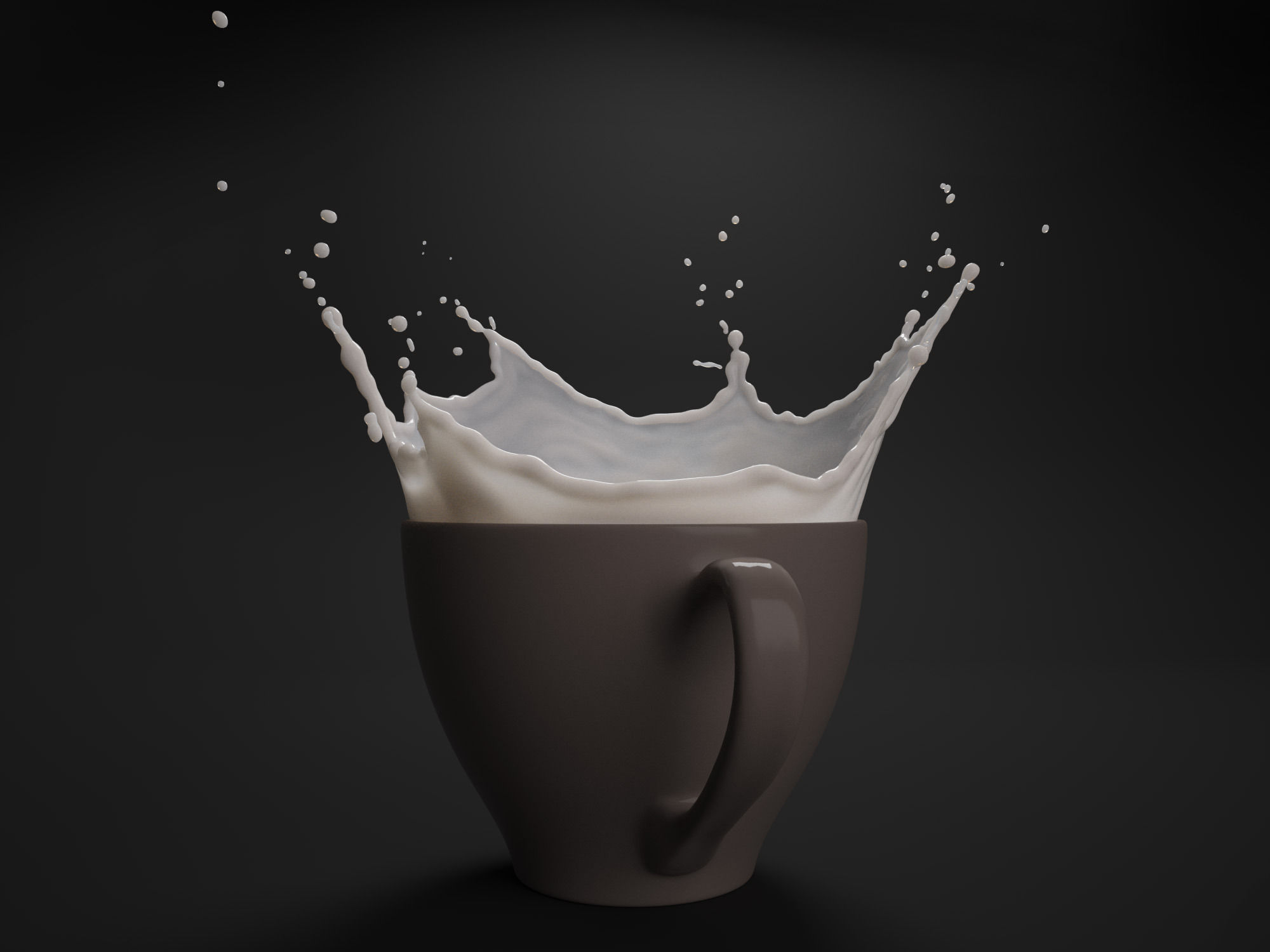 Milk splash in cup 3D model | CGTrader