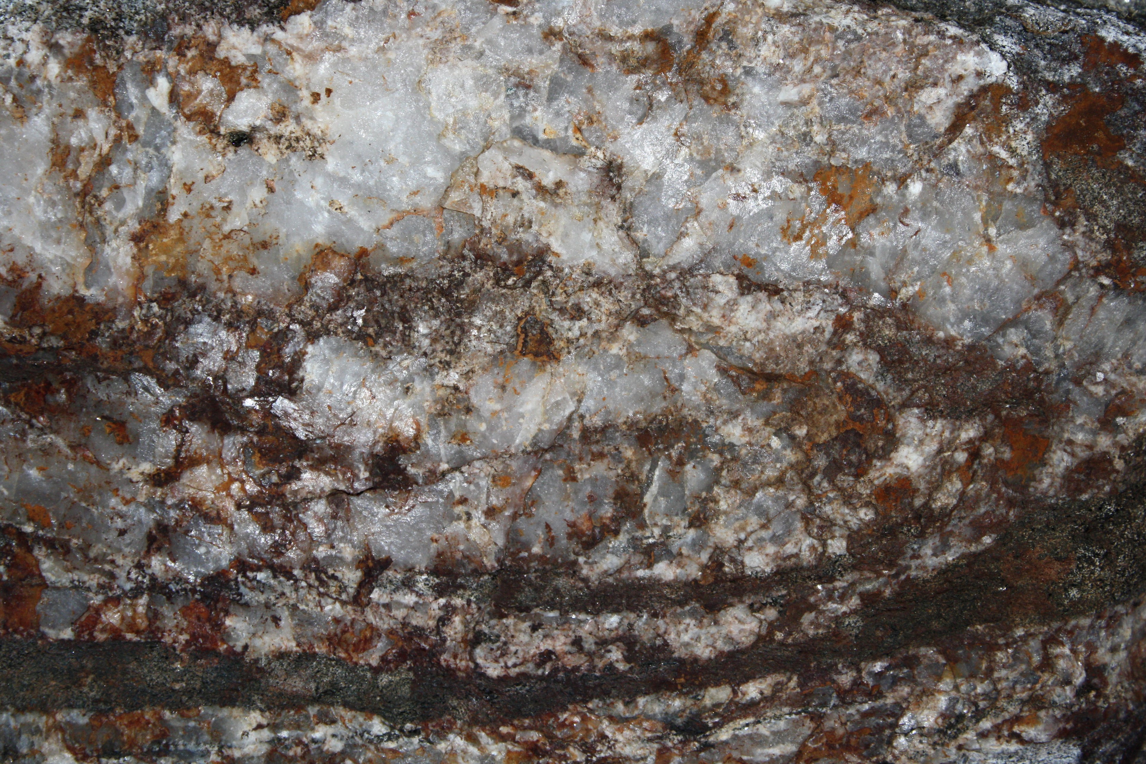 White Quartz Rock Texture with Hematite Iron Rust Stains Picture ...