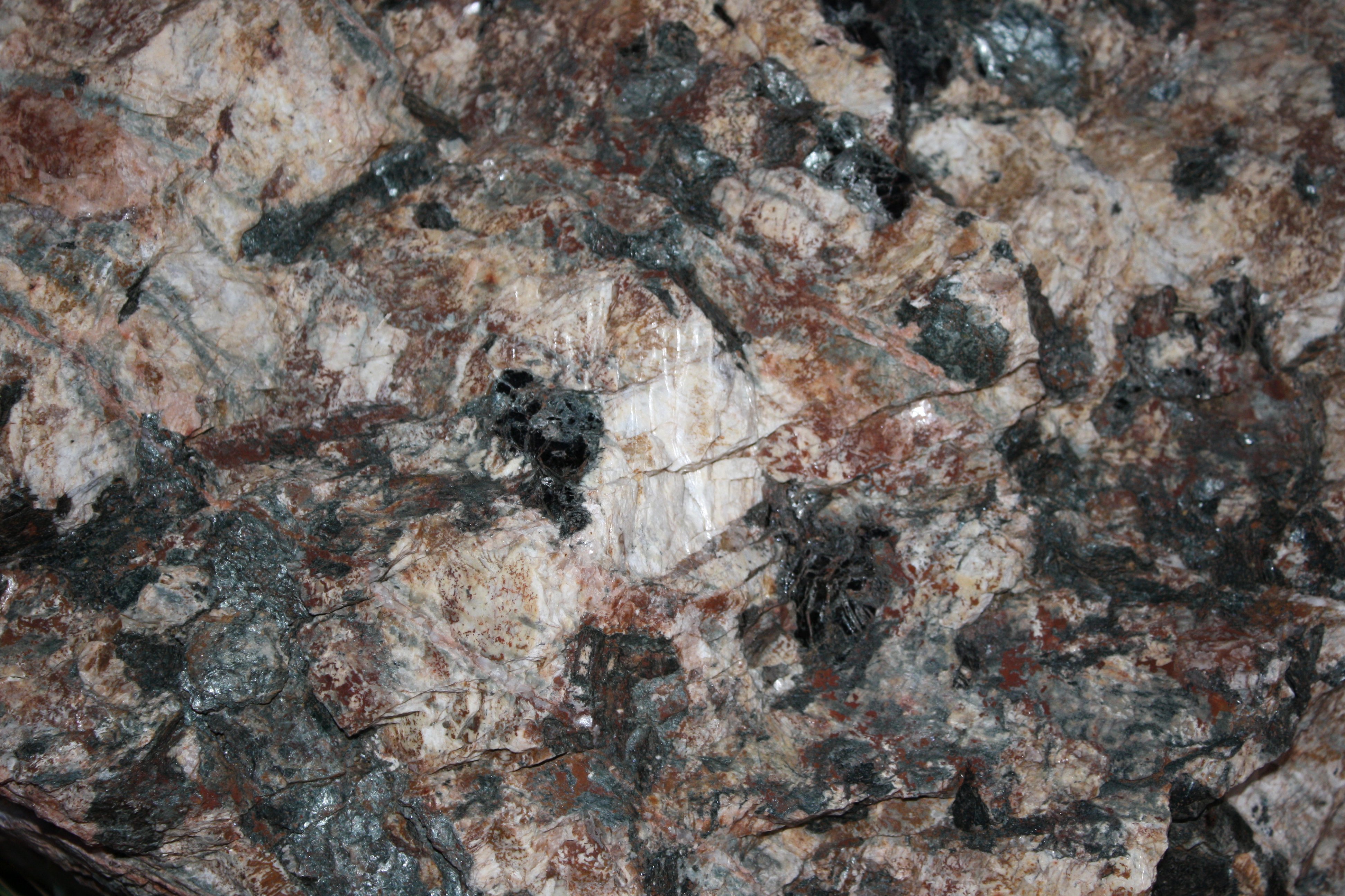 Pegmatite Rock Texture with Feldspar and Black Biotite Mica Picture ...