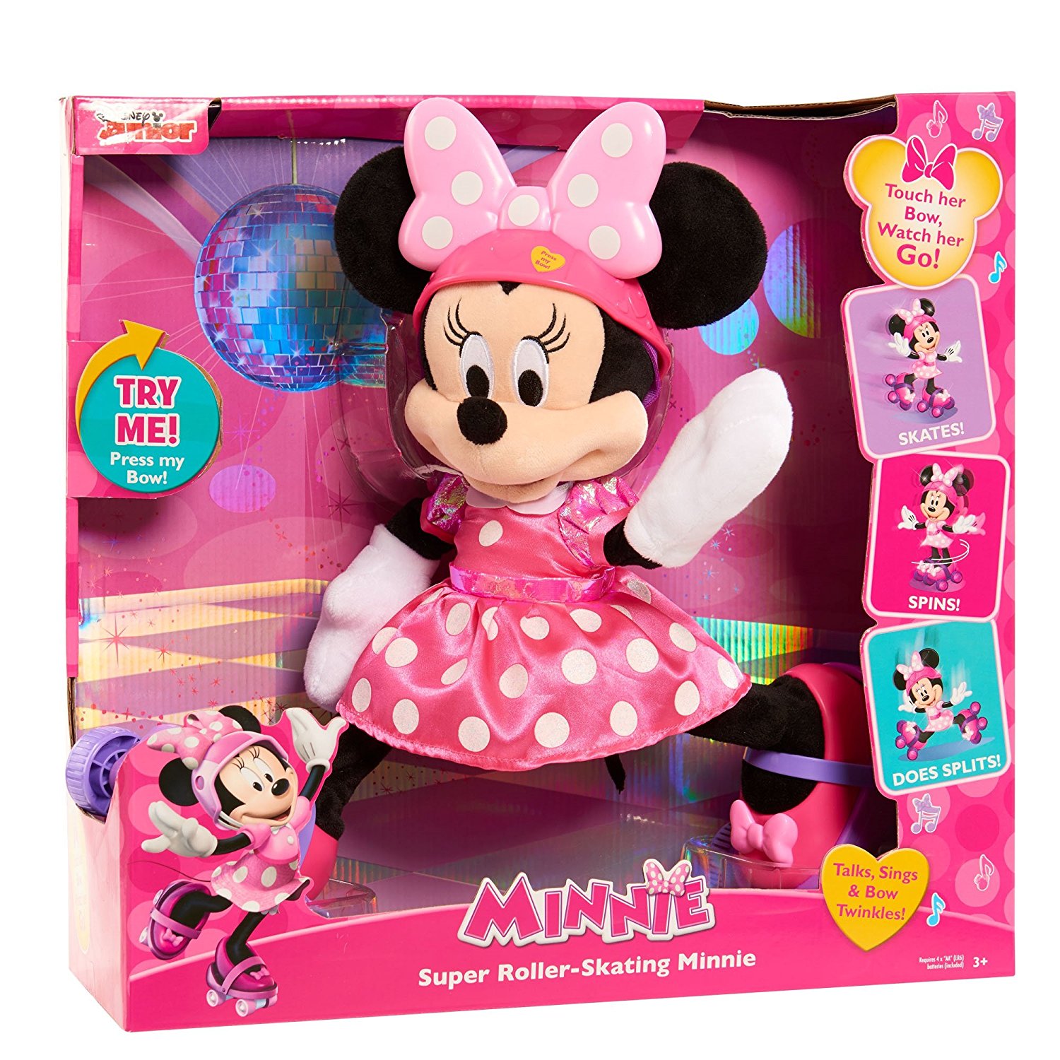 Amazon.com: Minnie Super Roller Skating Minnie Plush-Pink: Toys & Games