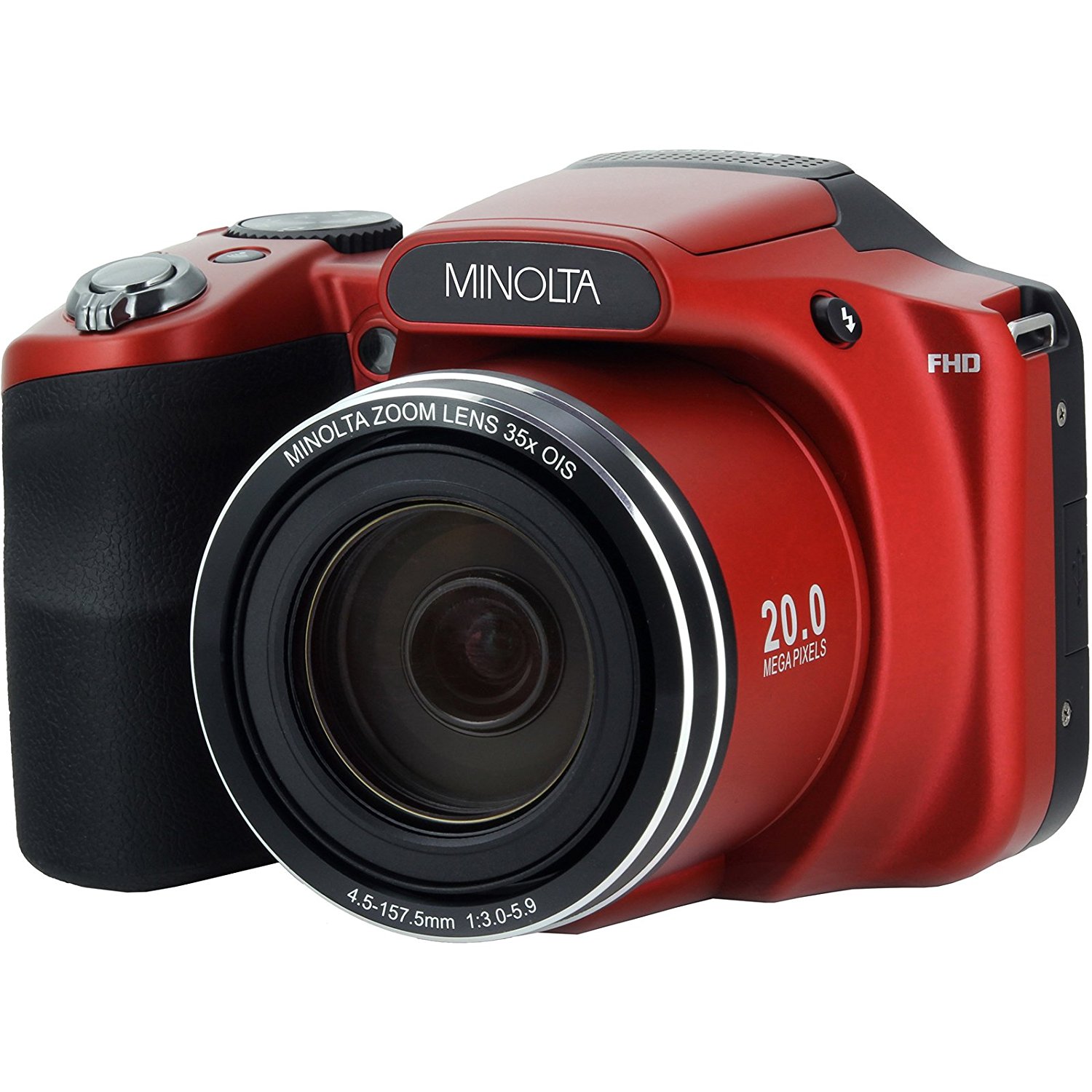 Amazon.com : Minolta MN35Z 1080p 35x Zoom Wi-Fi Digital Camera (Red ...