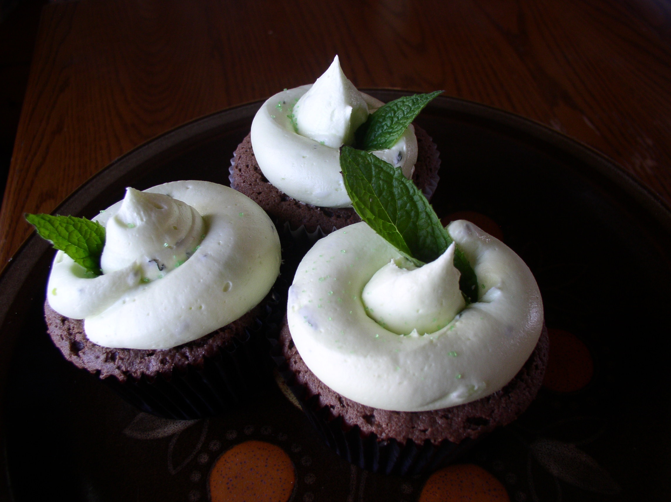 Mint flavored cupcakes photo
