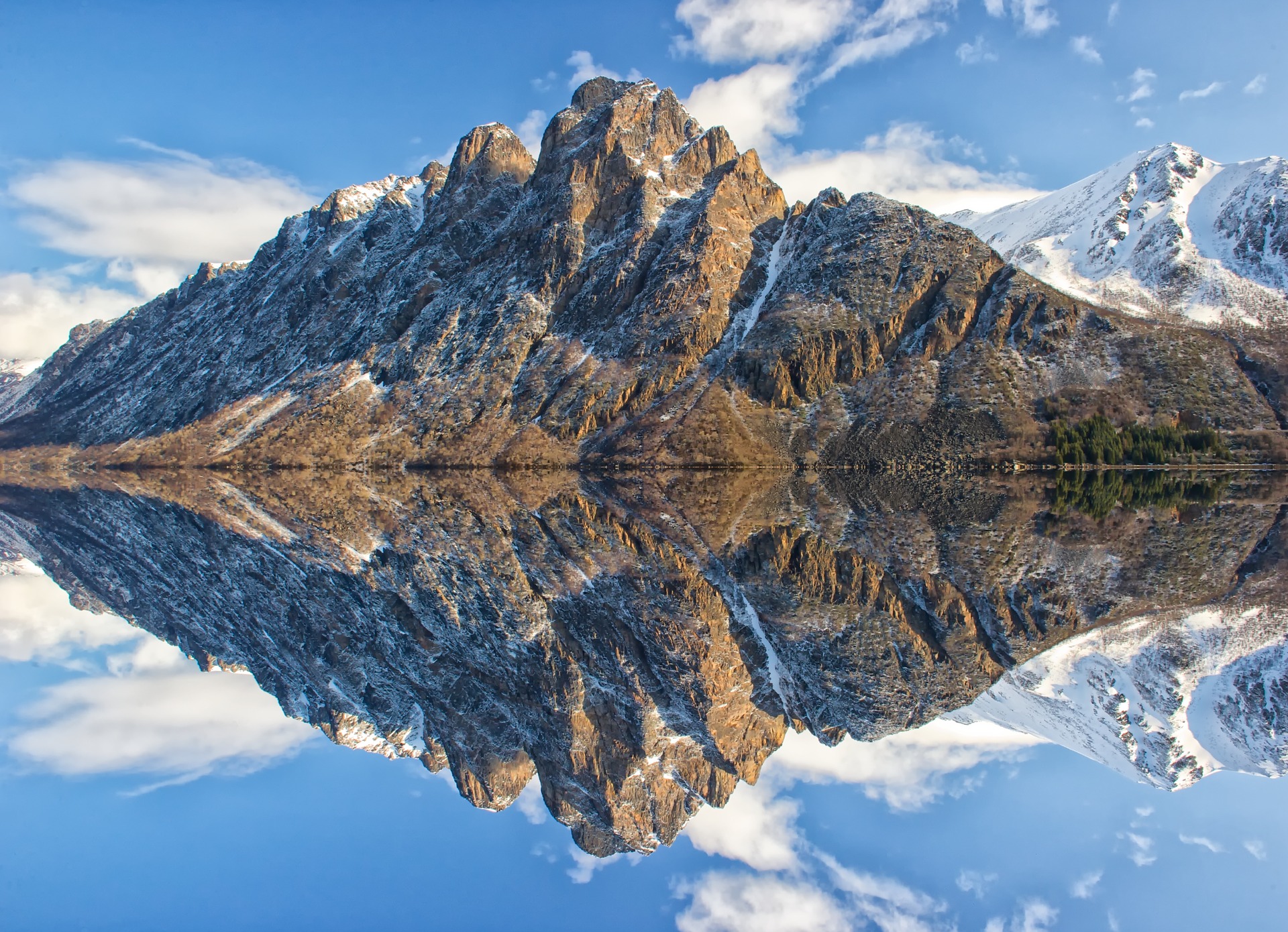 Mirror Effect, Landscape, Mirror, Mountain, Mountainous, HQ Photo