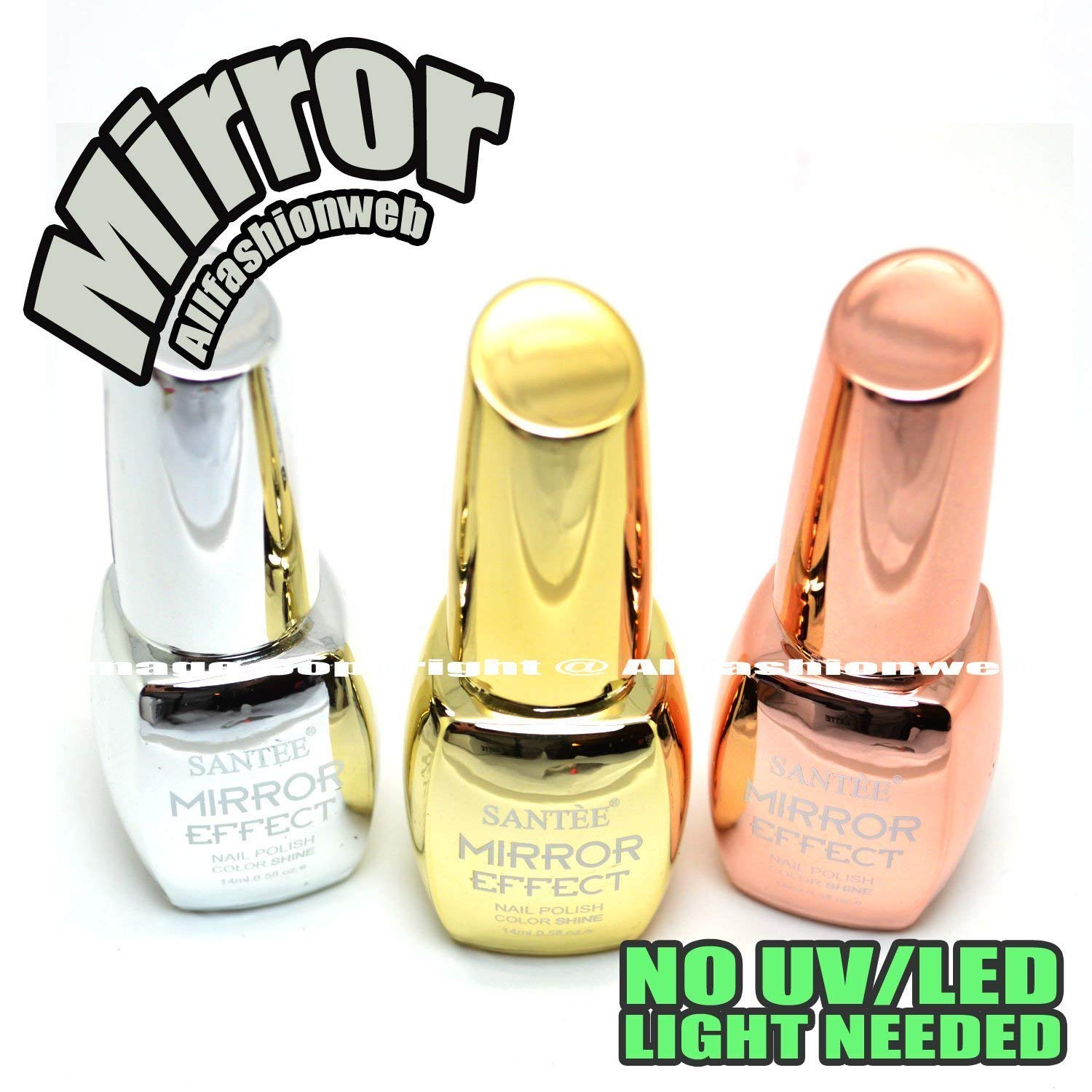 Amazon.com : SANTEE 3 Pcs Color Mirror Effect Metallic No UV LED ...