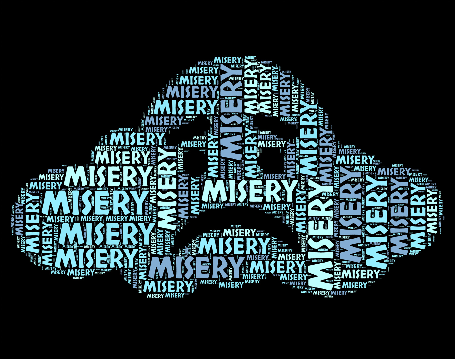 Misery word represents low spirited and depressed photo