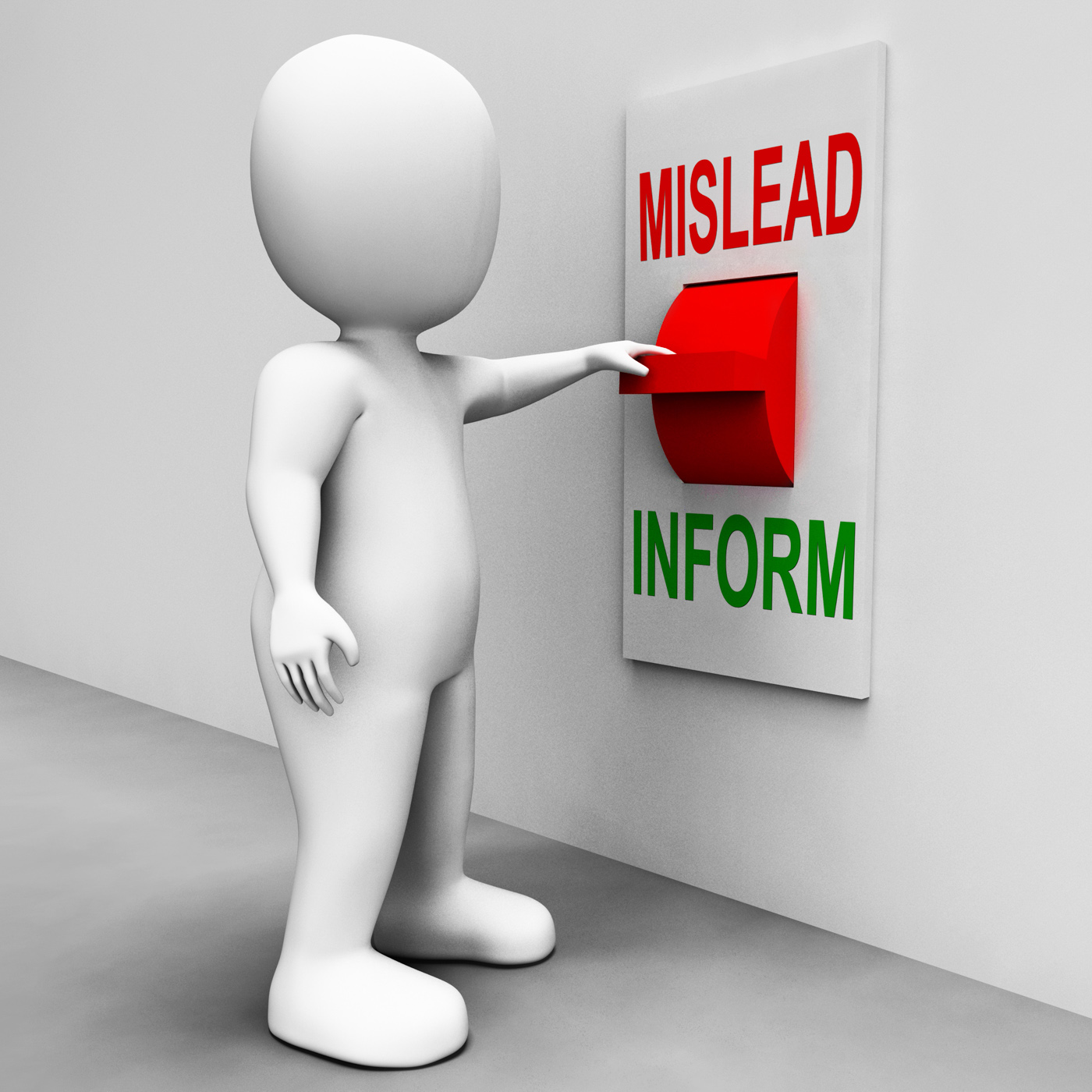 Mislead inform switch shows misleading or informative advice photo
