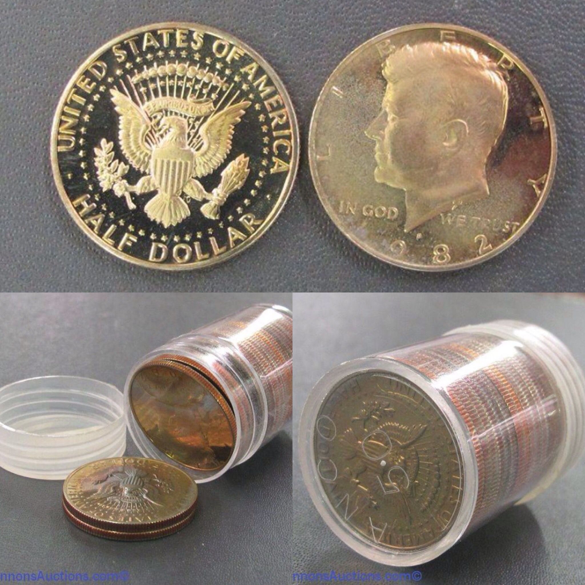 Roll of mixed date proof Kennedy half dollars. Bids close Thurs, 20 ...