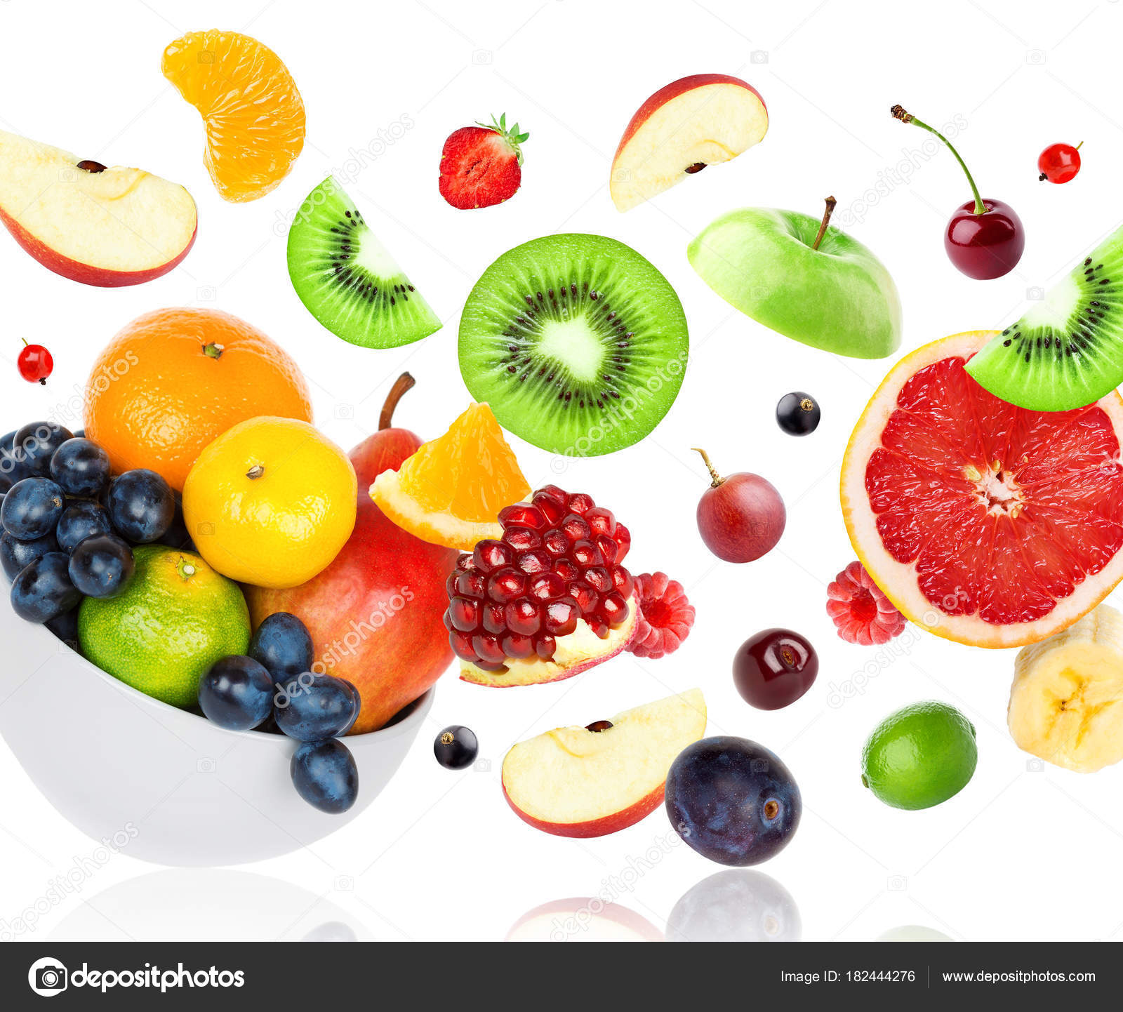 Mixed fruits falling — Stock Photo © seralex #182444276