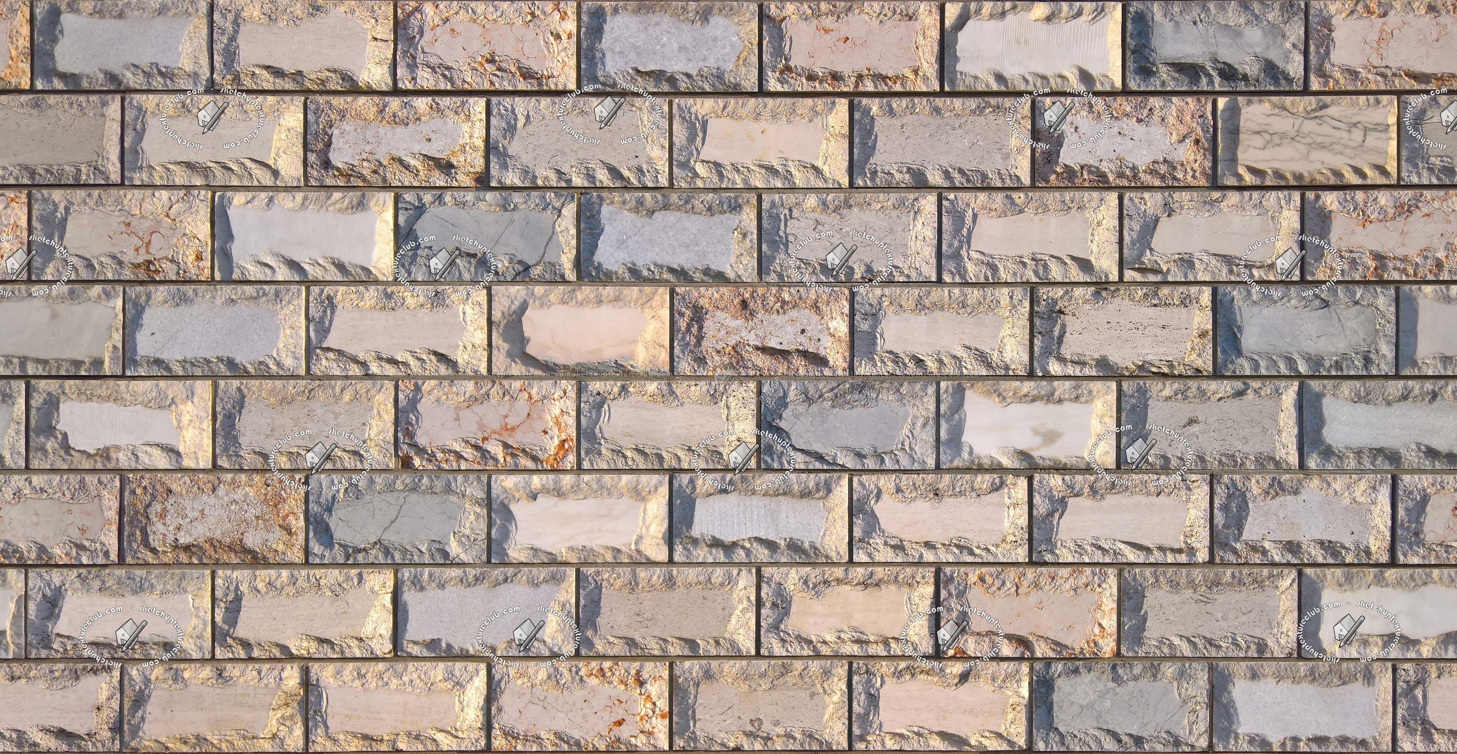 Building wall cladding mixed stone texture seamless 20530