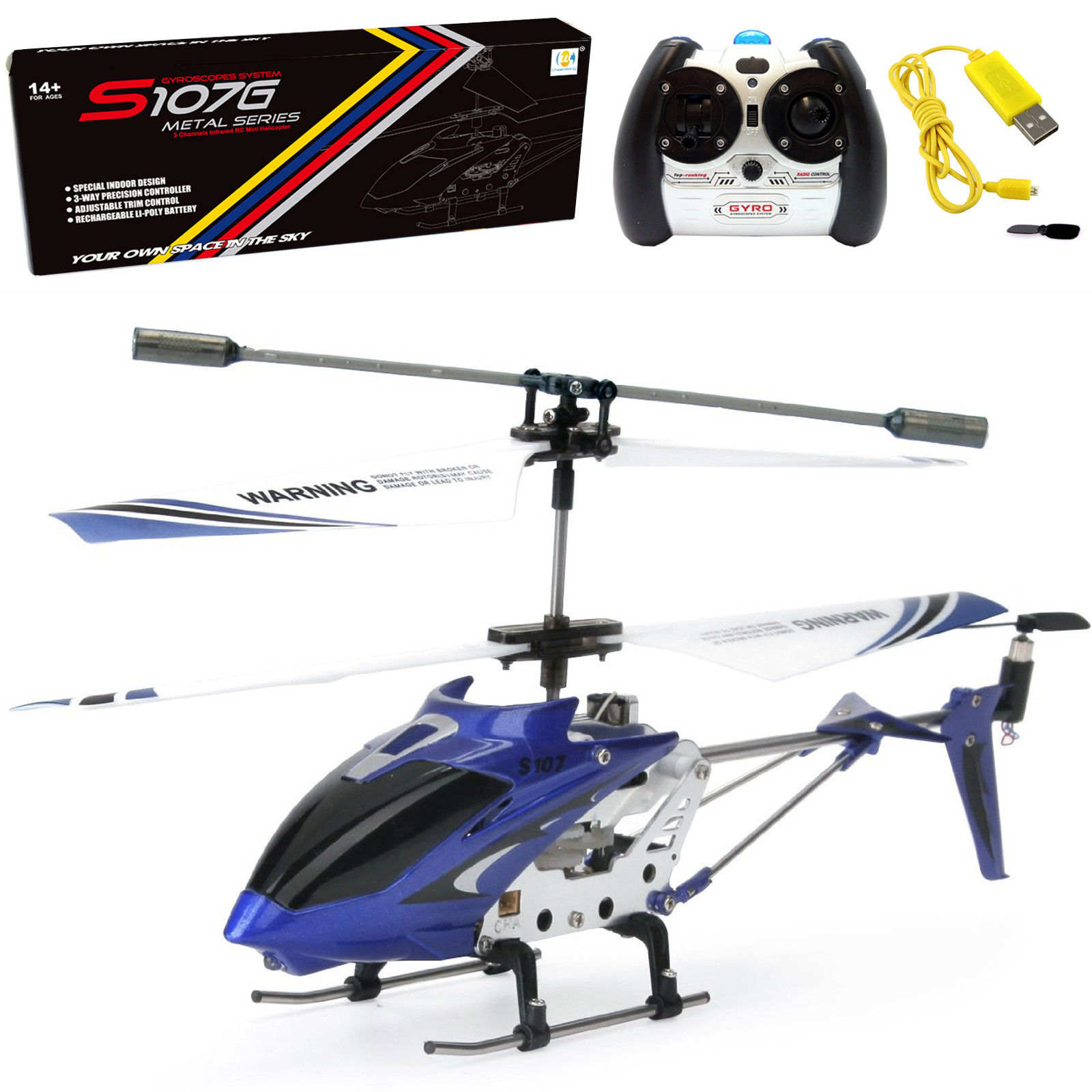 Cheerwing S107G Mini Remote Control RC Helicopter 3.5ch Alloy Copter ...