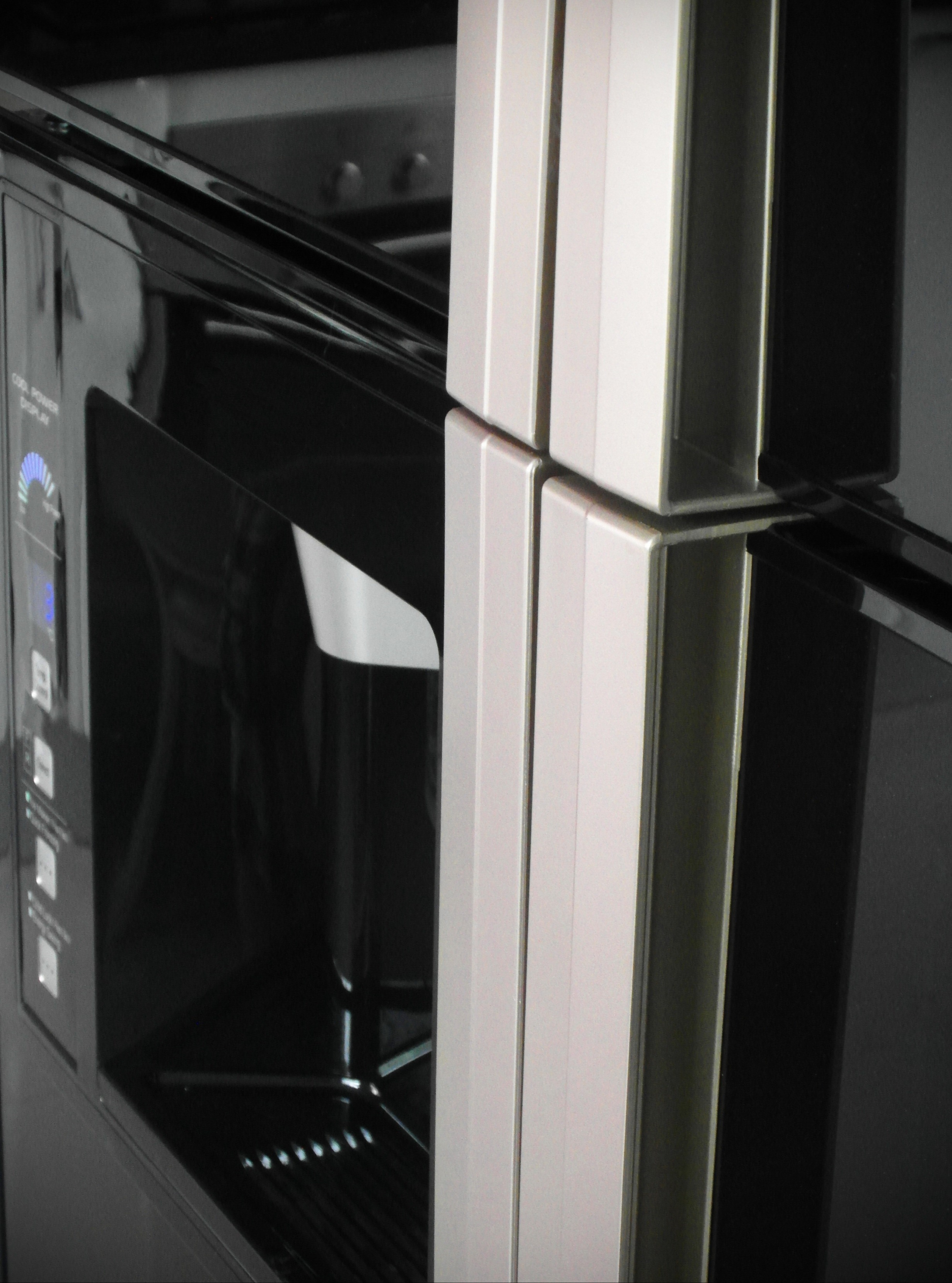 Modern black fridge photo