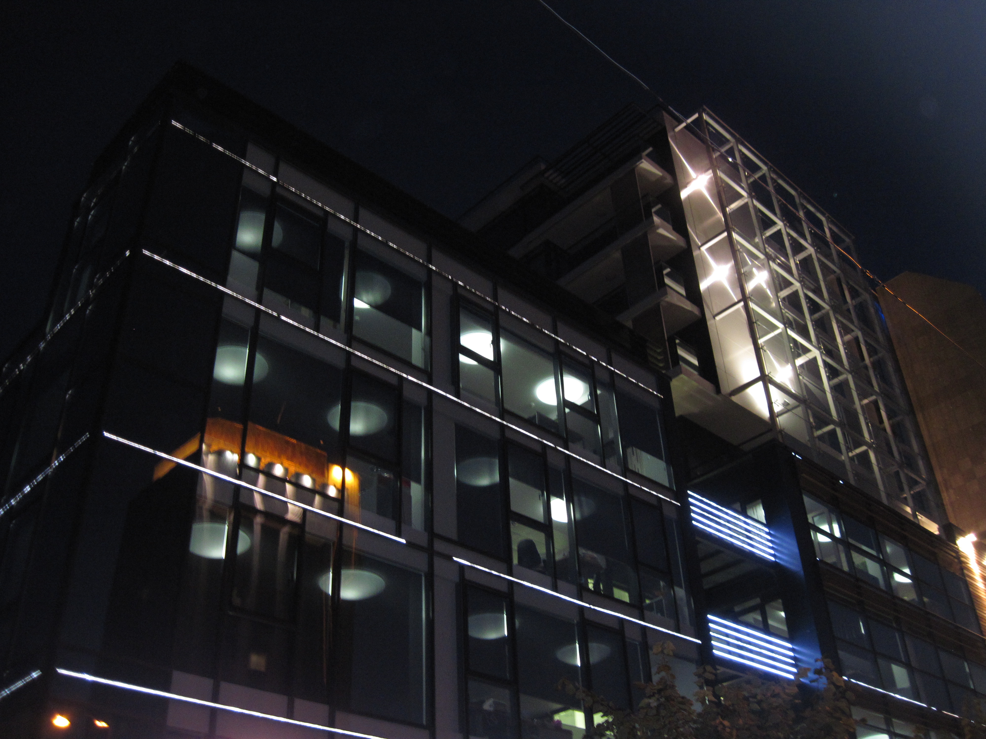 Modern building at night photo