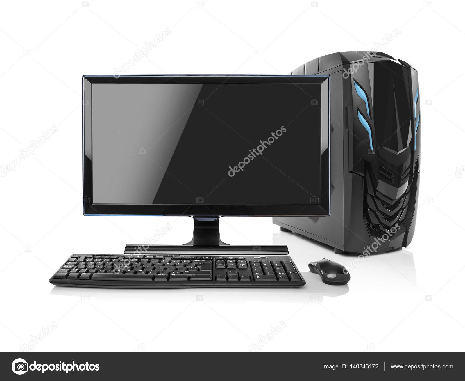 Modern desktop PC computer isolated. — Stock Photo © believeinme ...
