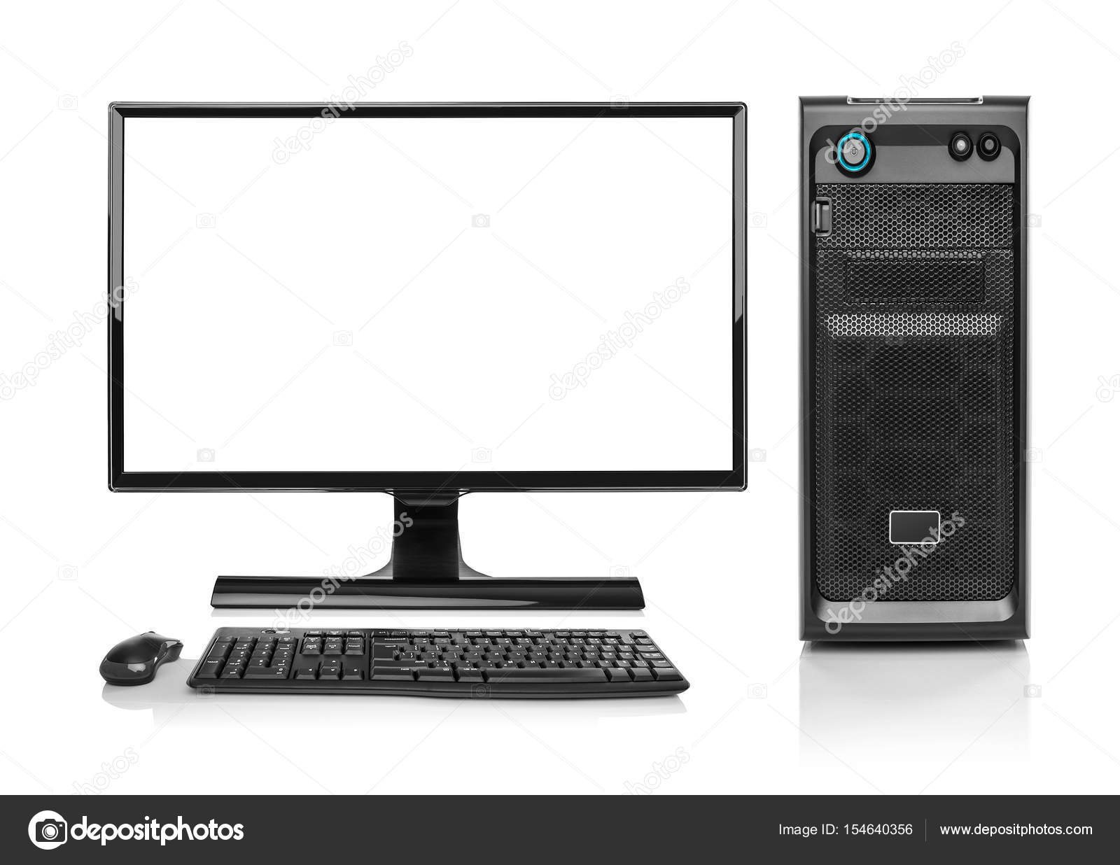Modern desktop PC computer isolated. — Stock Photo © believeinme ...