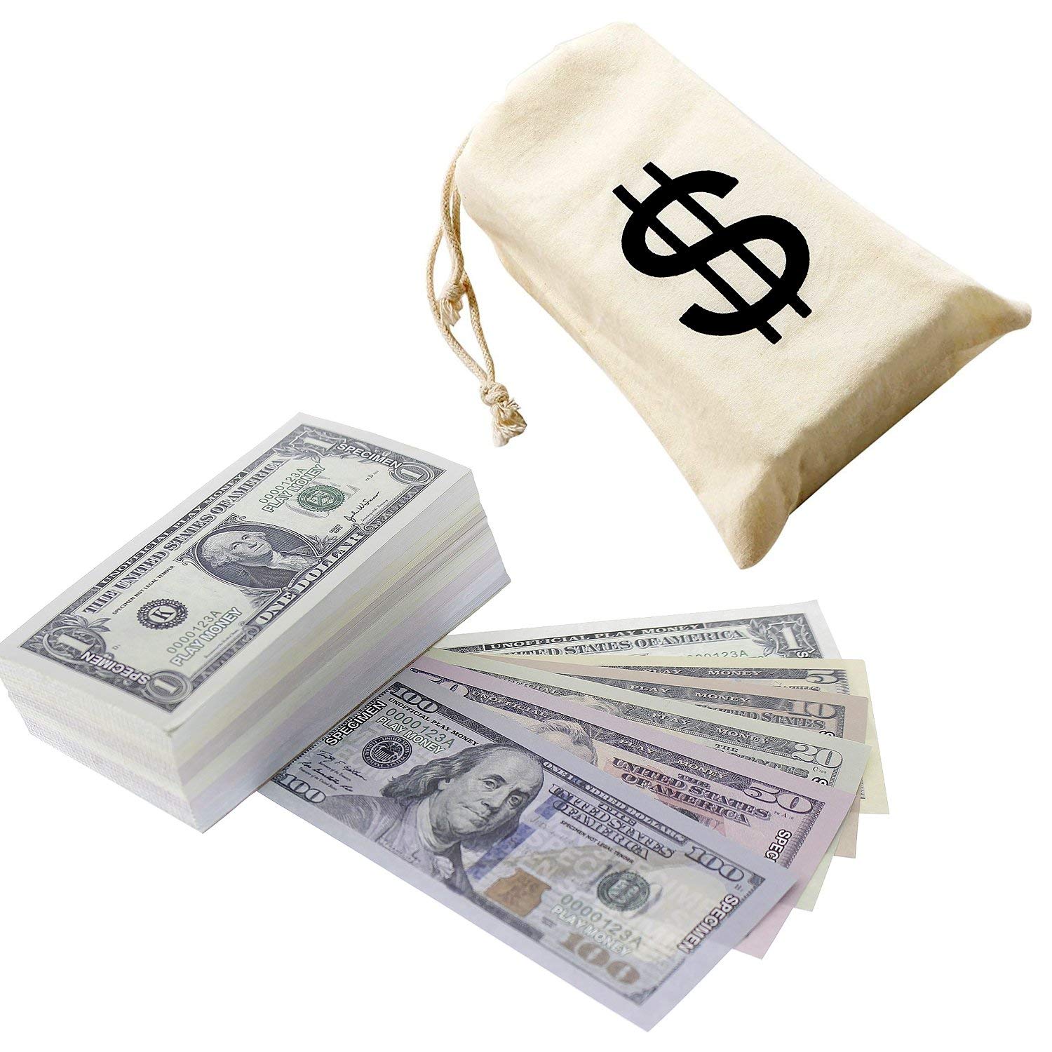 Amazon.com: $9300 in Play Money - Pretend Dollar Bills - Realistic ...