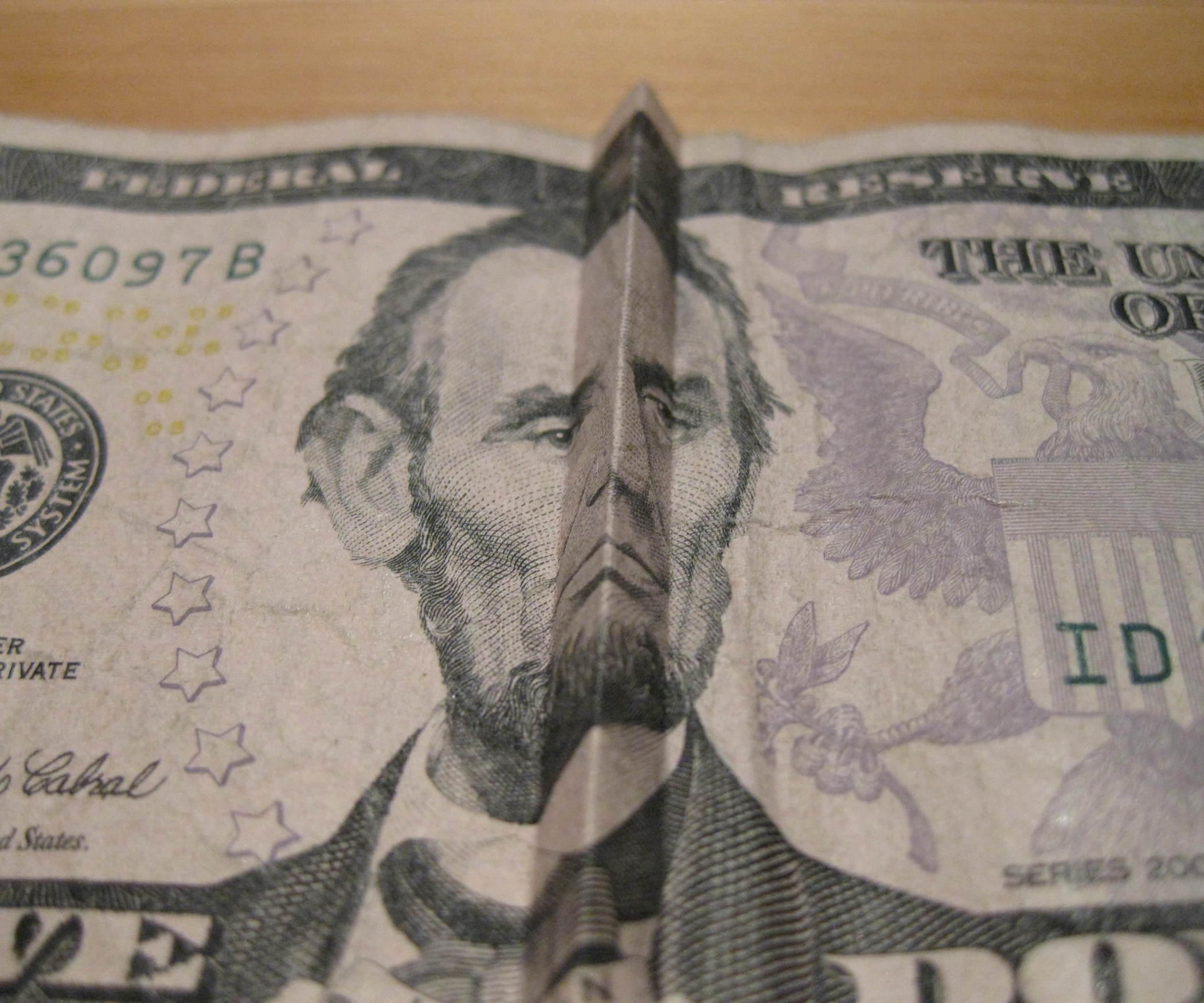 Money Tricks: How to Make Abe Lincoln (on the $5 Bill) Smile and Frown.