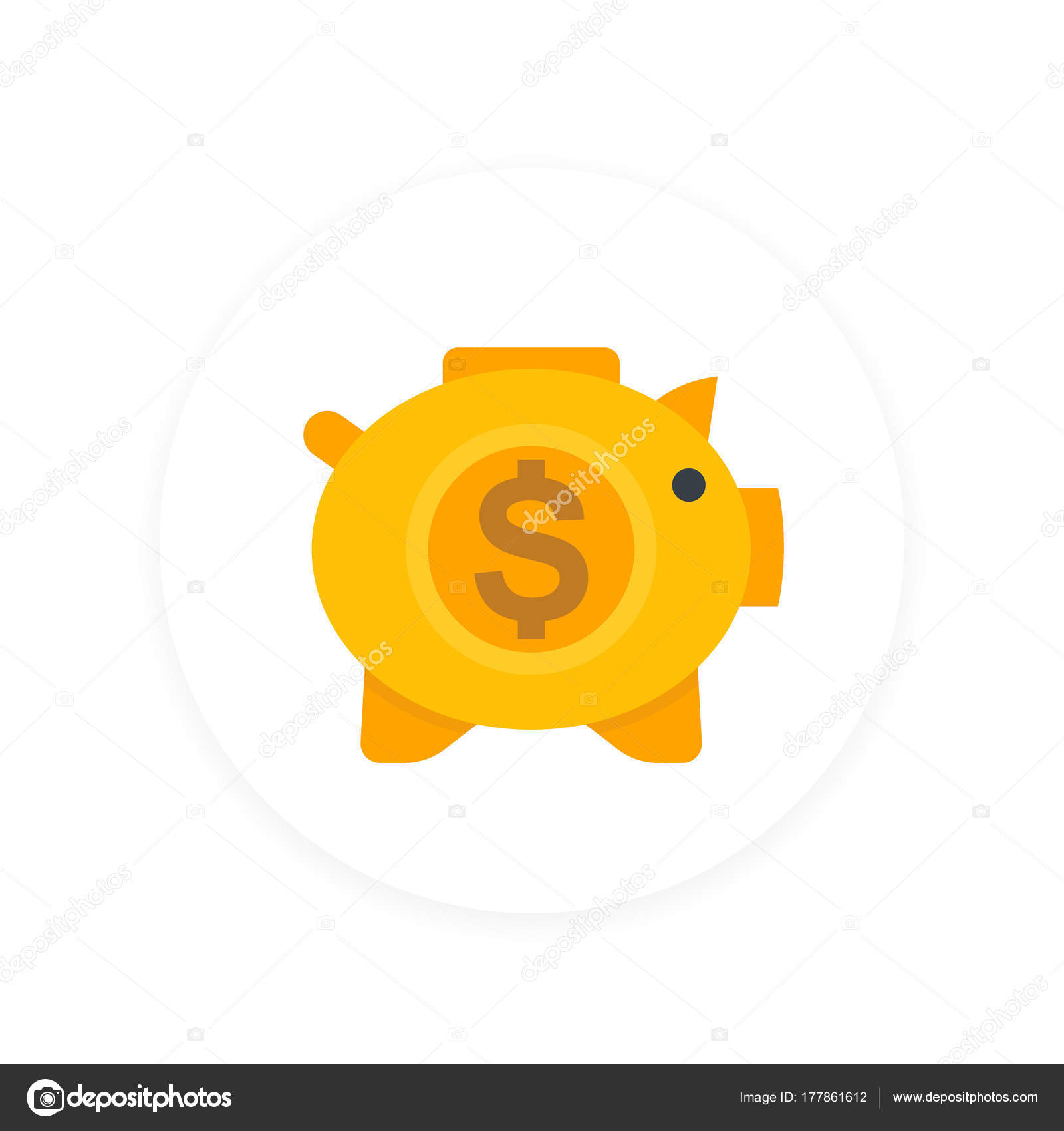 moneybox icon, savings sign, money box pig — Stock Vector © nexusby ...