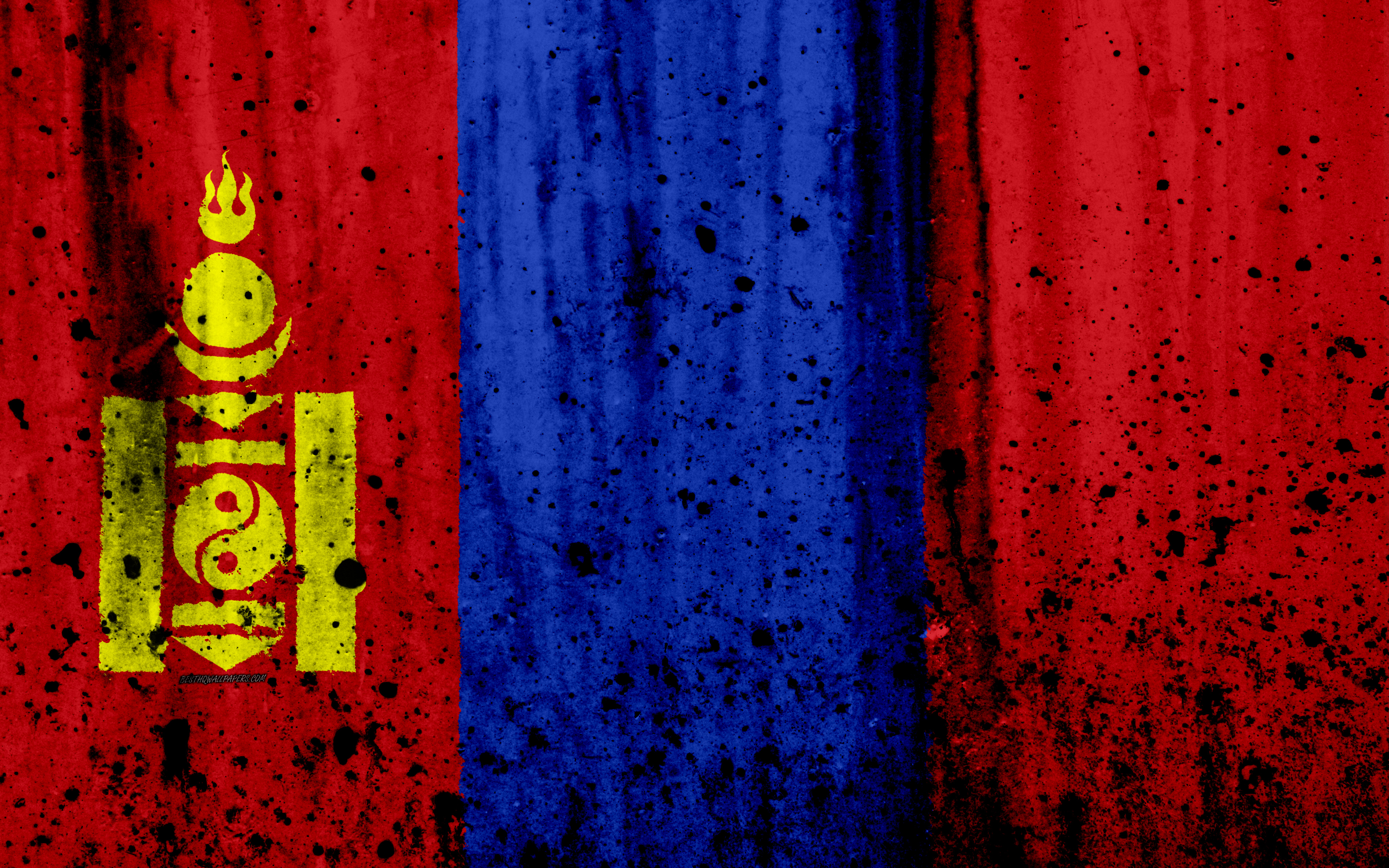 Download wallpapers Mongolian flag, 4k, grunge, Asia, flag of ...