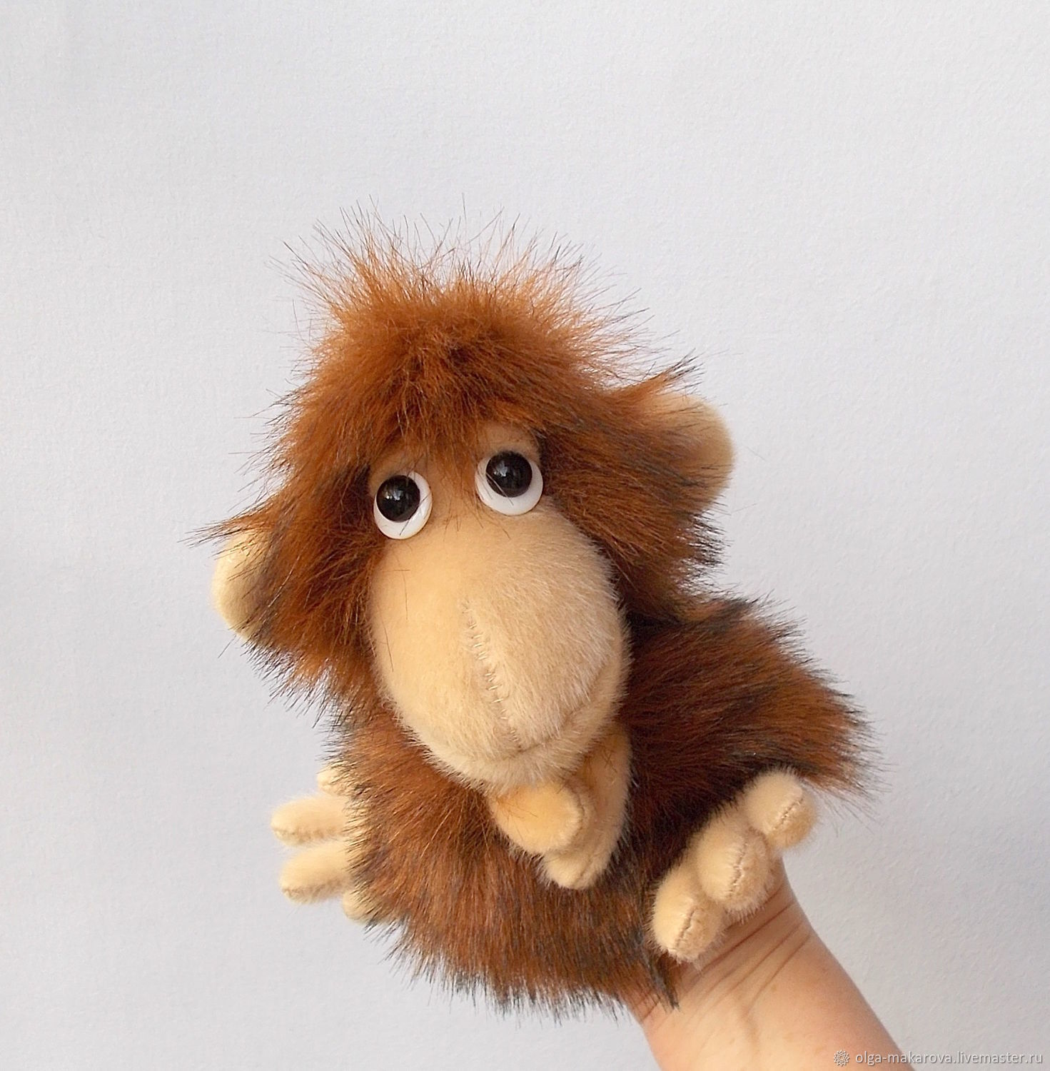 Little monkey. For little hands. Toy on hand. Toy glove. Bibabo ...