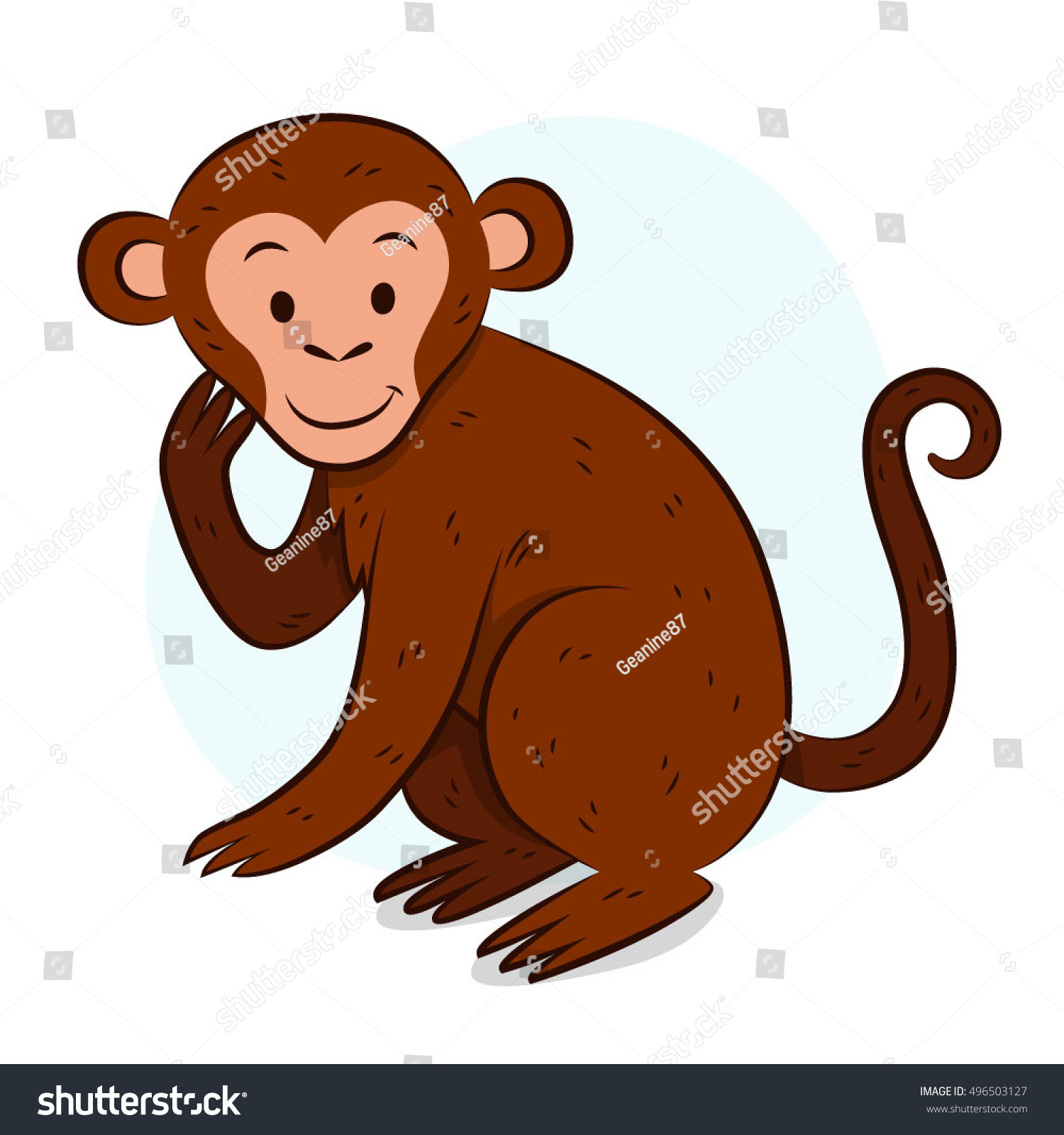 Monkey Illustration 스톡 벡터 496503127 - Shutterstock