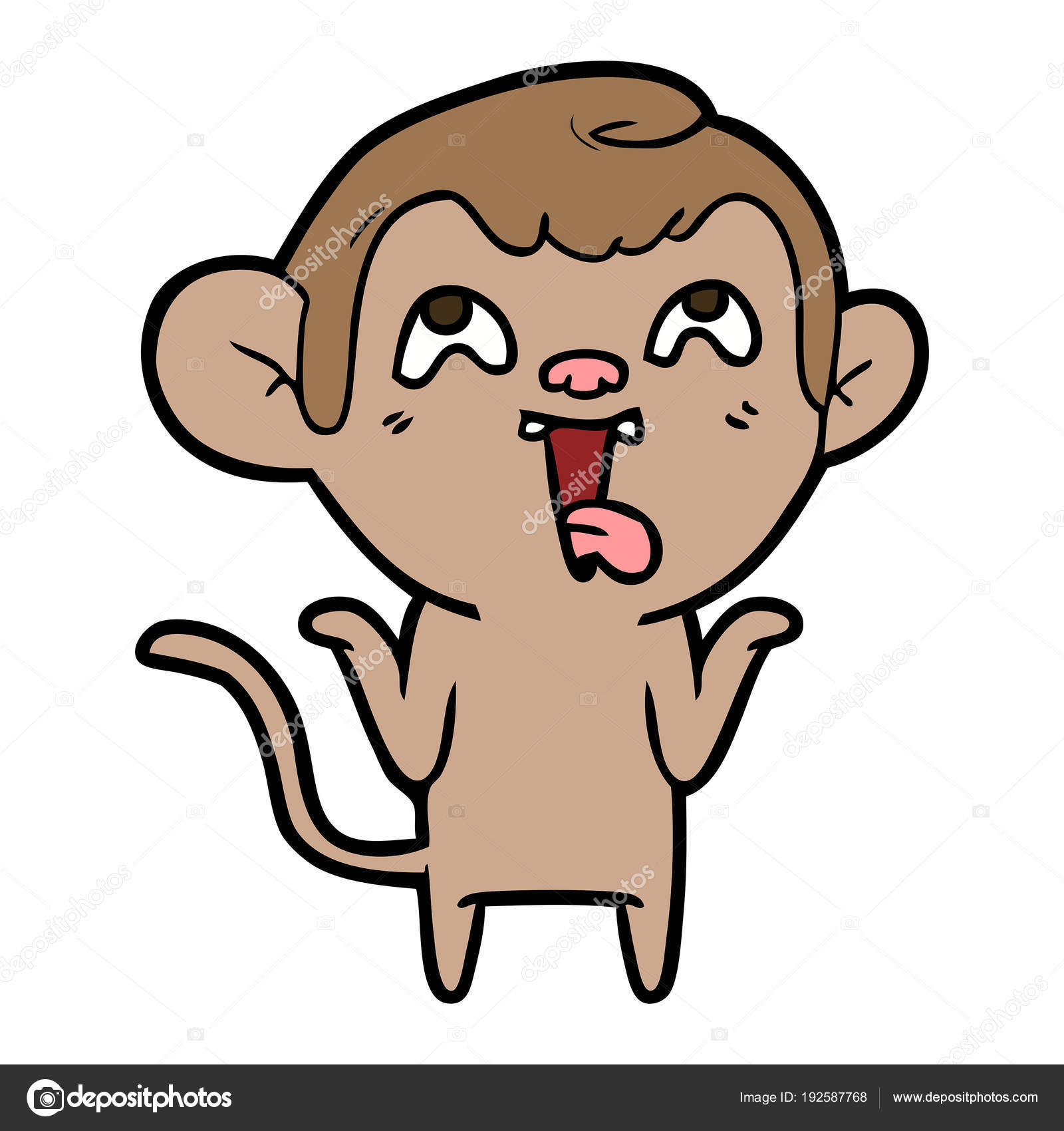 Vector Illustration Crazy Cartoon Monkey — Stock Vector ...