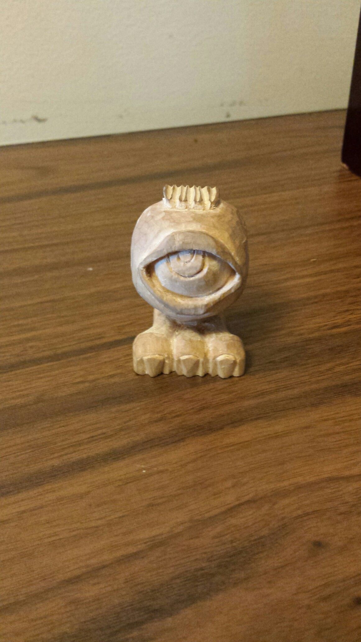 Wood carving little monster eye guy. Pawn for new chess set. By ...