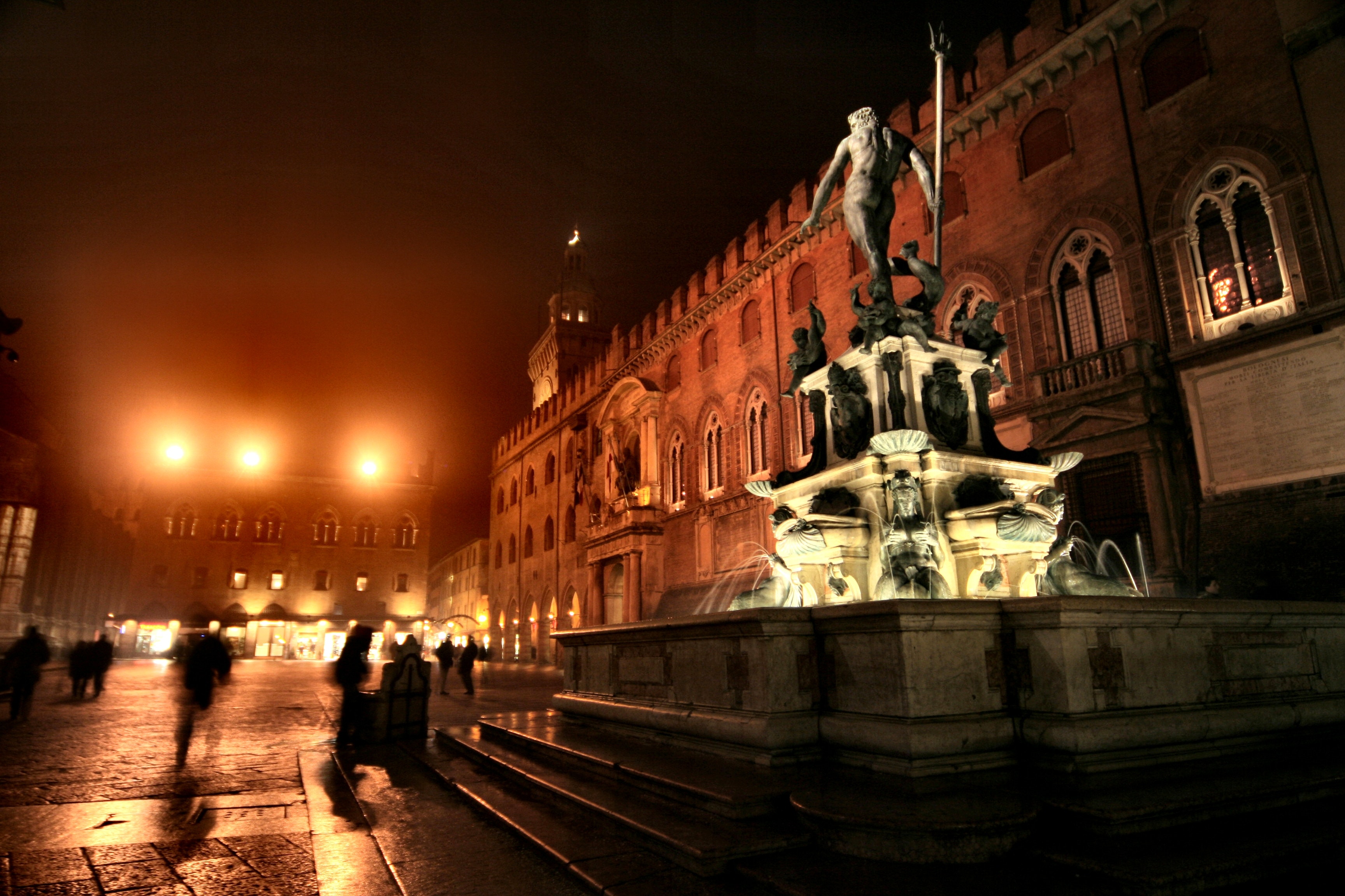 Monument with water fountain during nighttime photo