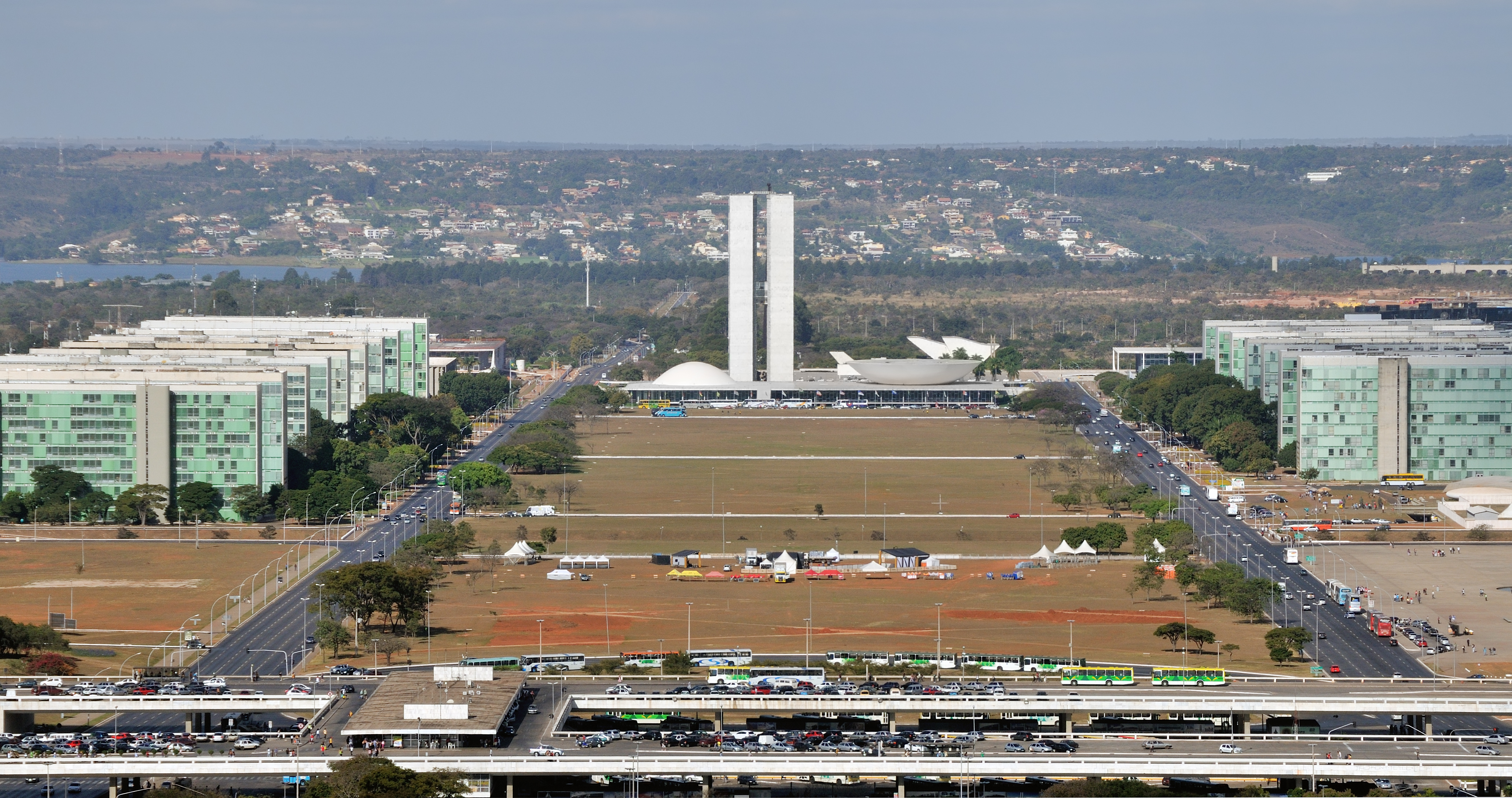 File:Brasilia Eixo Monumental Nat Congress Ministries from TV Tower ...