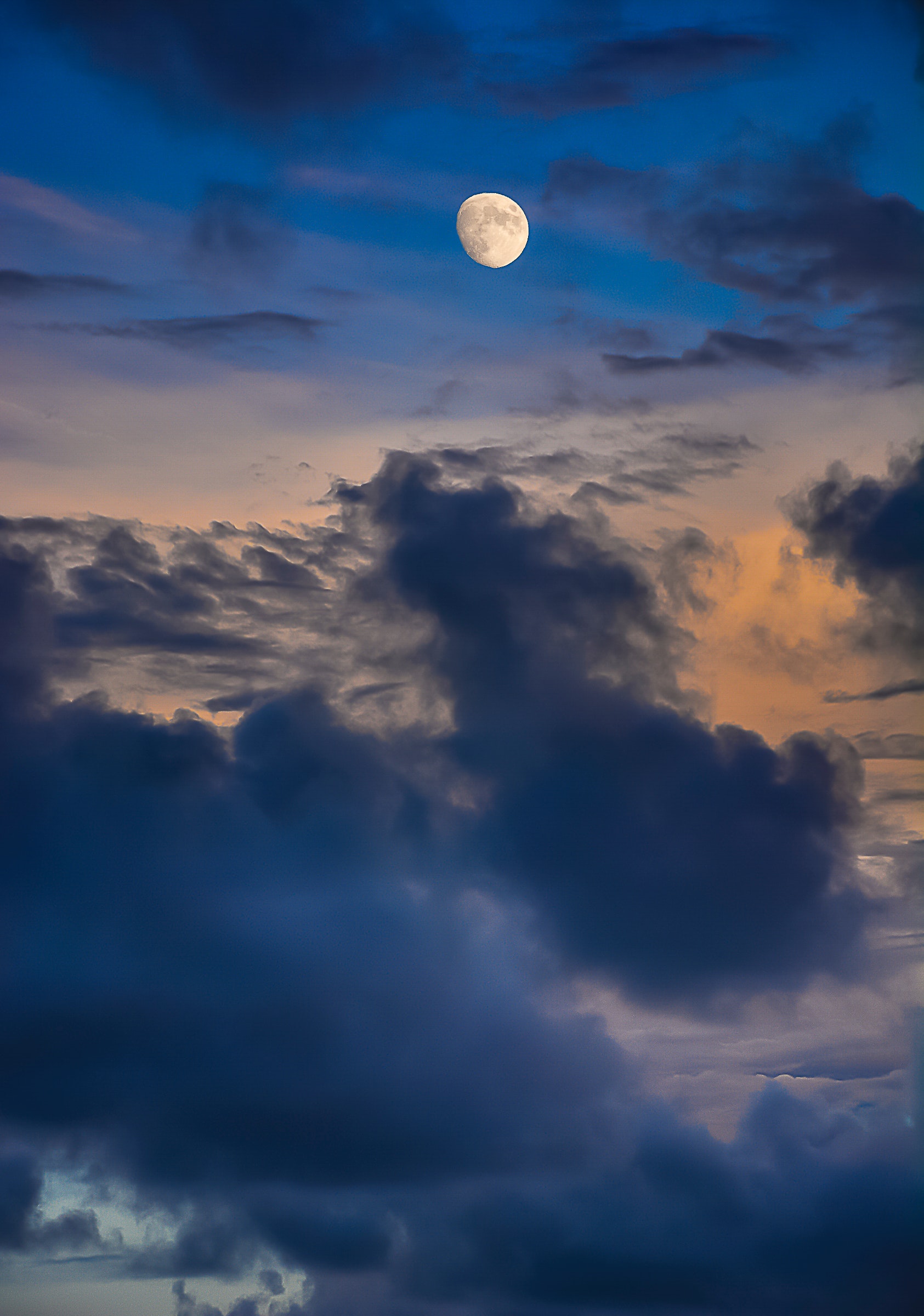 Moon, Atmosphere, Clouds, Daylight, Heaven, HQ Photo
