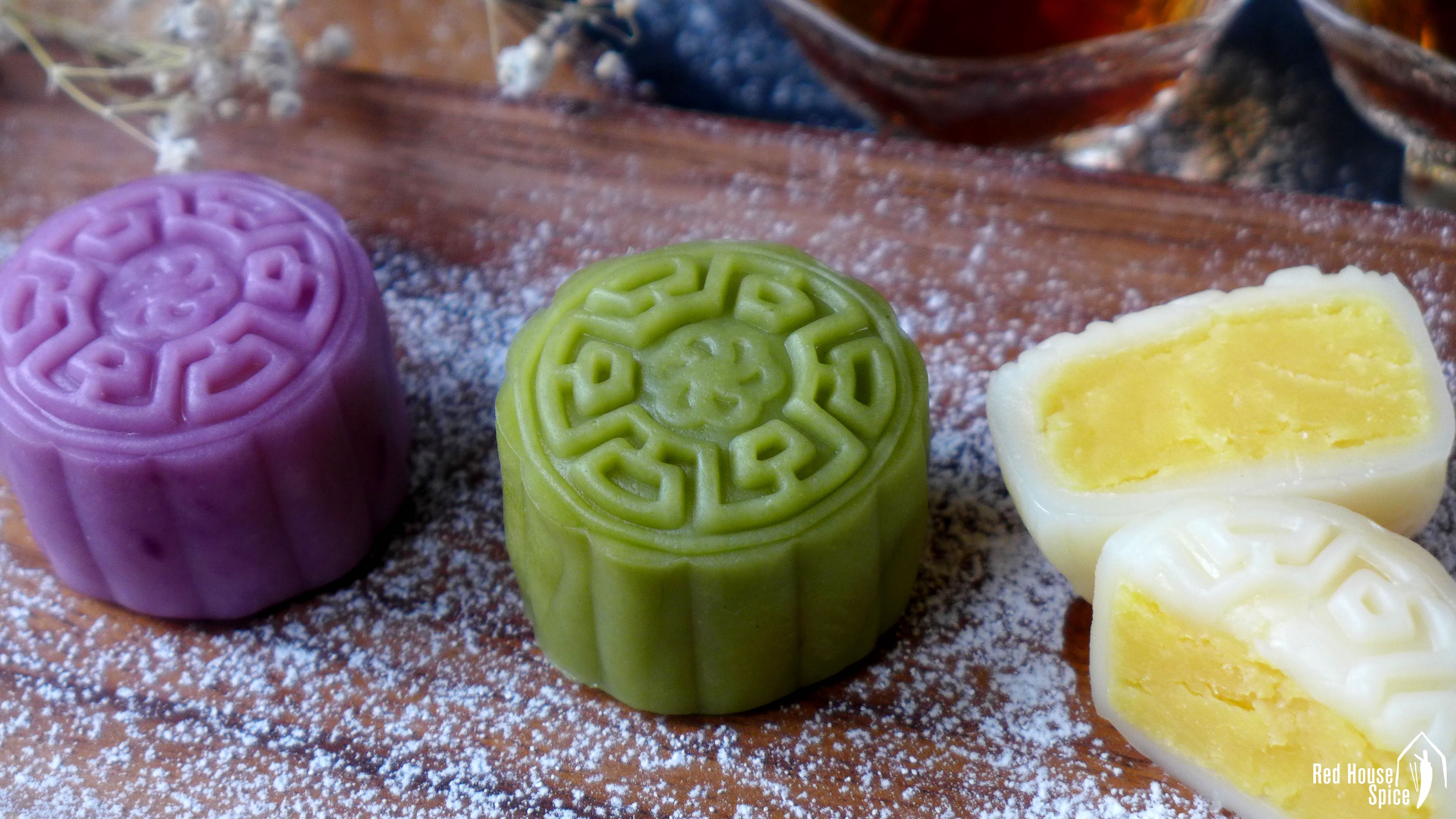 Snow skin mooncake with custard filling (冰皮月饼) – Red House Spice