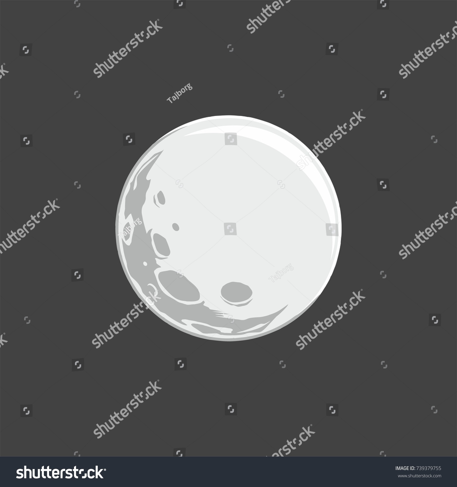 Vector Illustration Moon Shades Gray On Stock Vector 739379755 ...