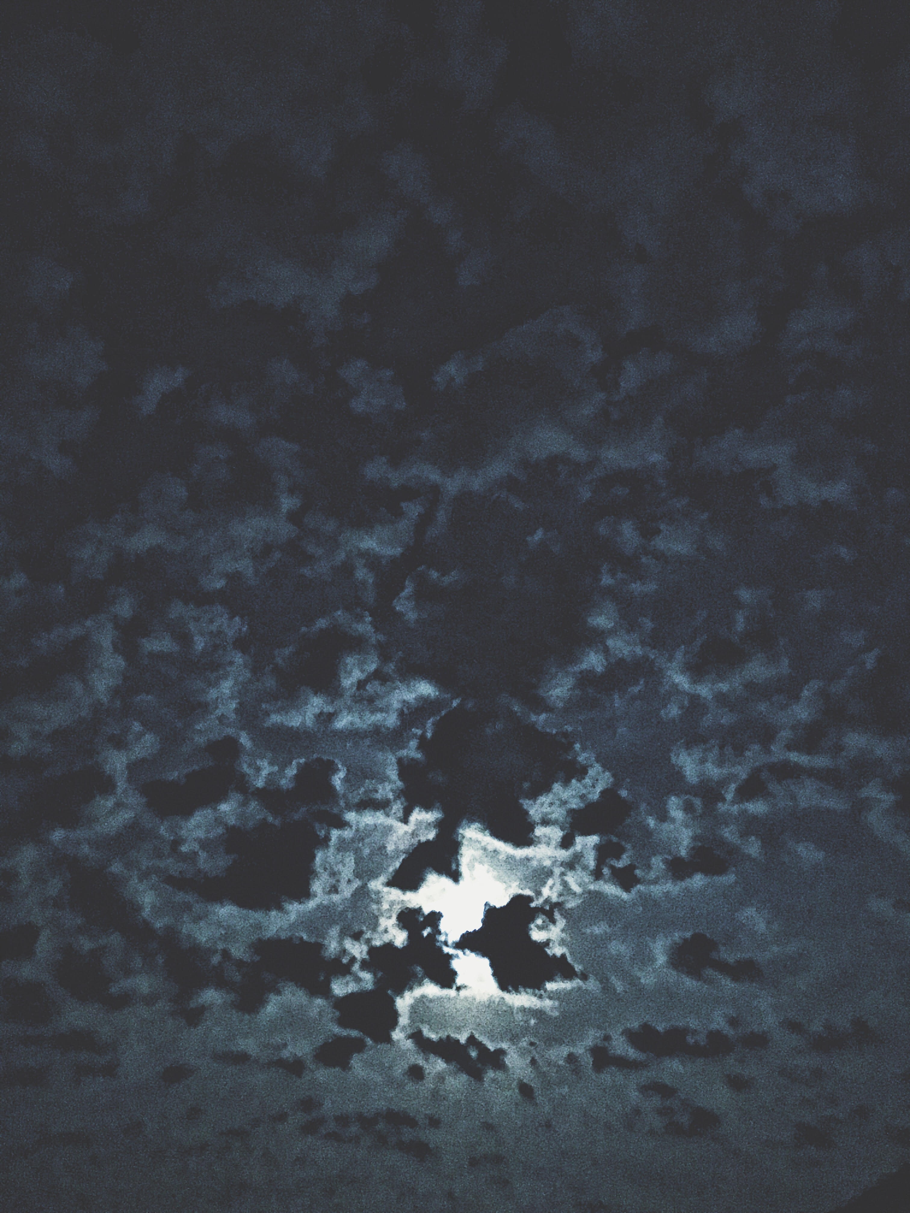 Moon surrounded by clouds photo