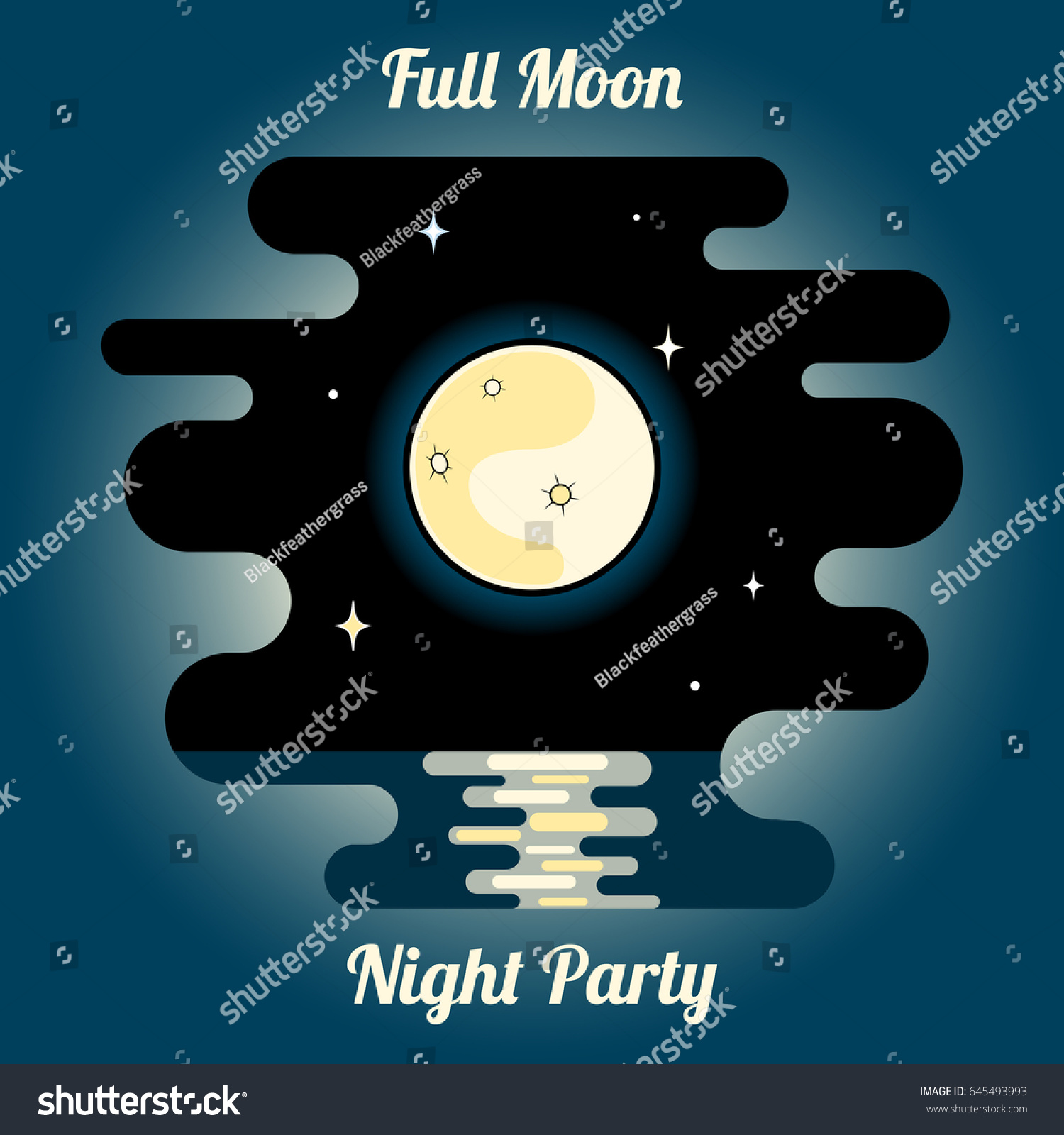 Vector Image Full Moon Moon Track Stock Vector 645493993 - Shutterstock