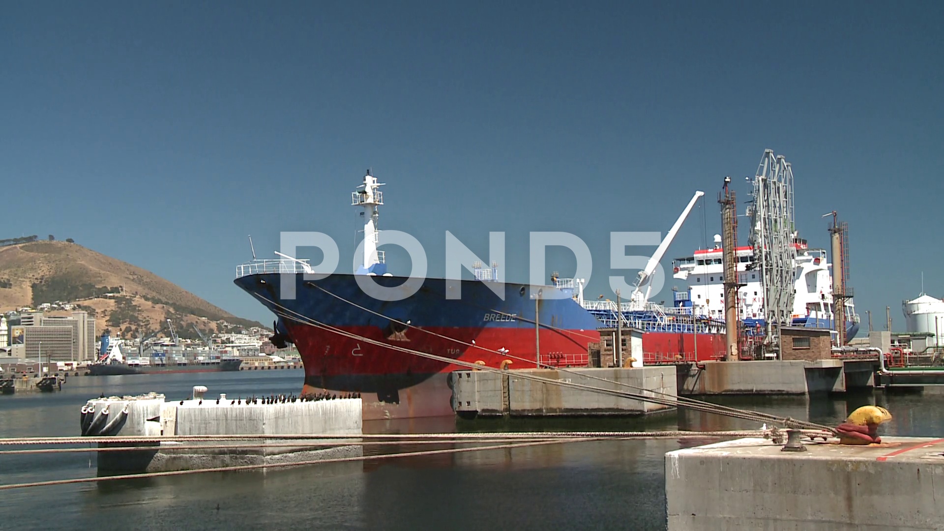 Breede Oil Tanker moored in the harbour at Cape Town harbour, South ...