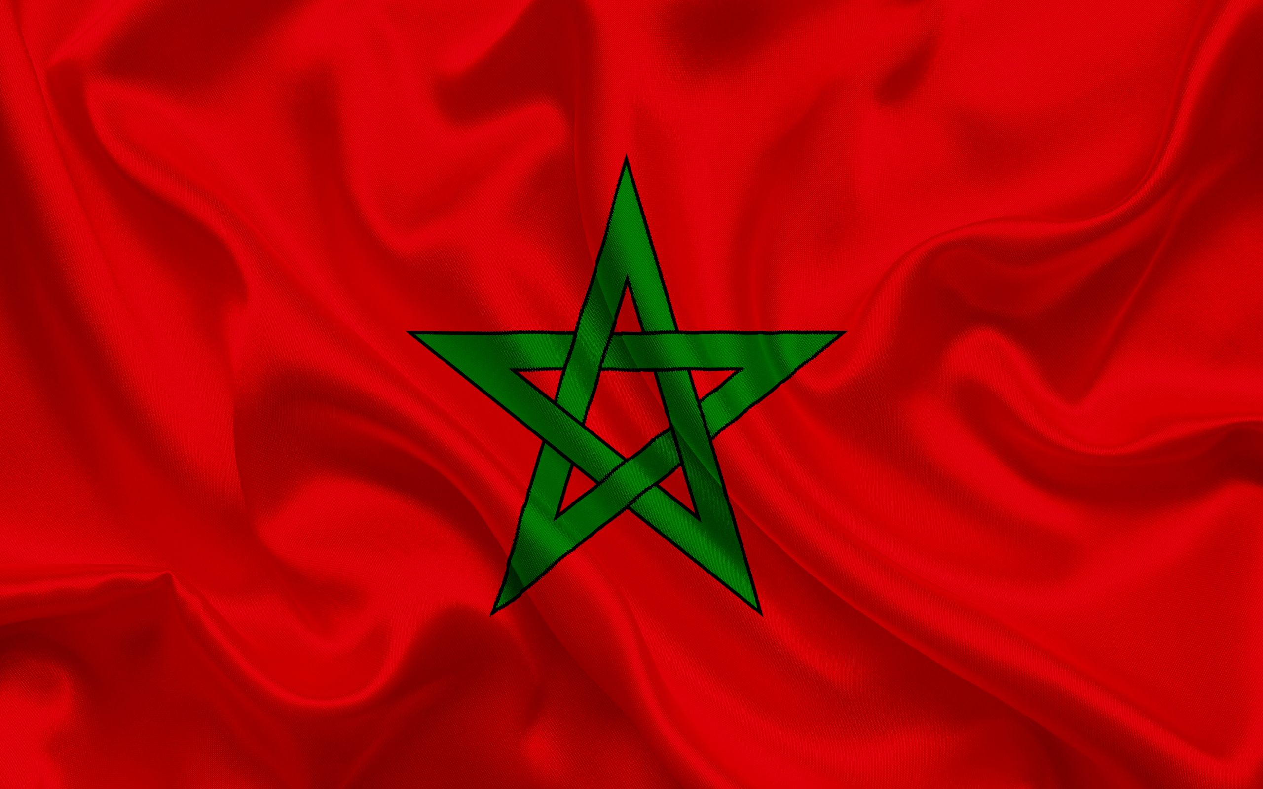 Moroccan flag, Morocco, North Africa, silk flag, flag of Morocco ...