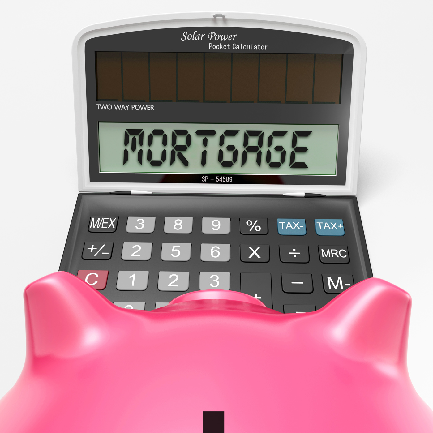 Mortgage calculator shows purchase of real estate photo