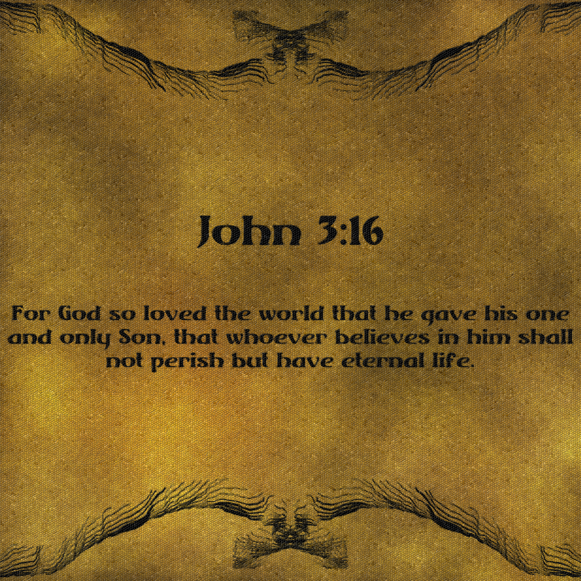 Mosaic Bible Verse John 3:16, Bible, Christian, John, Pray, HQ Photo