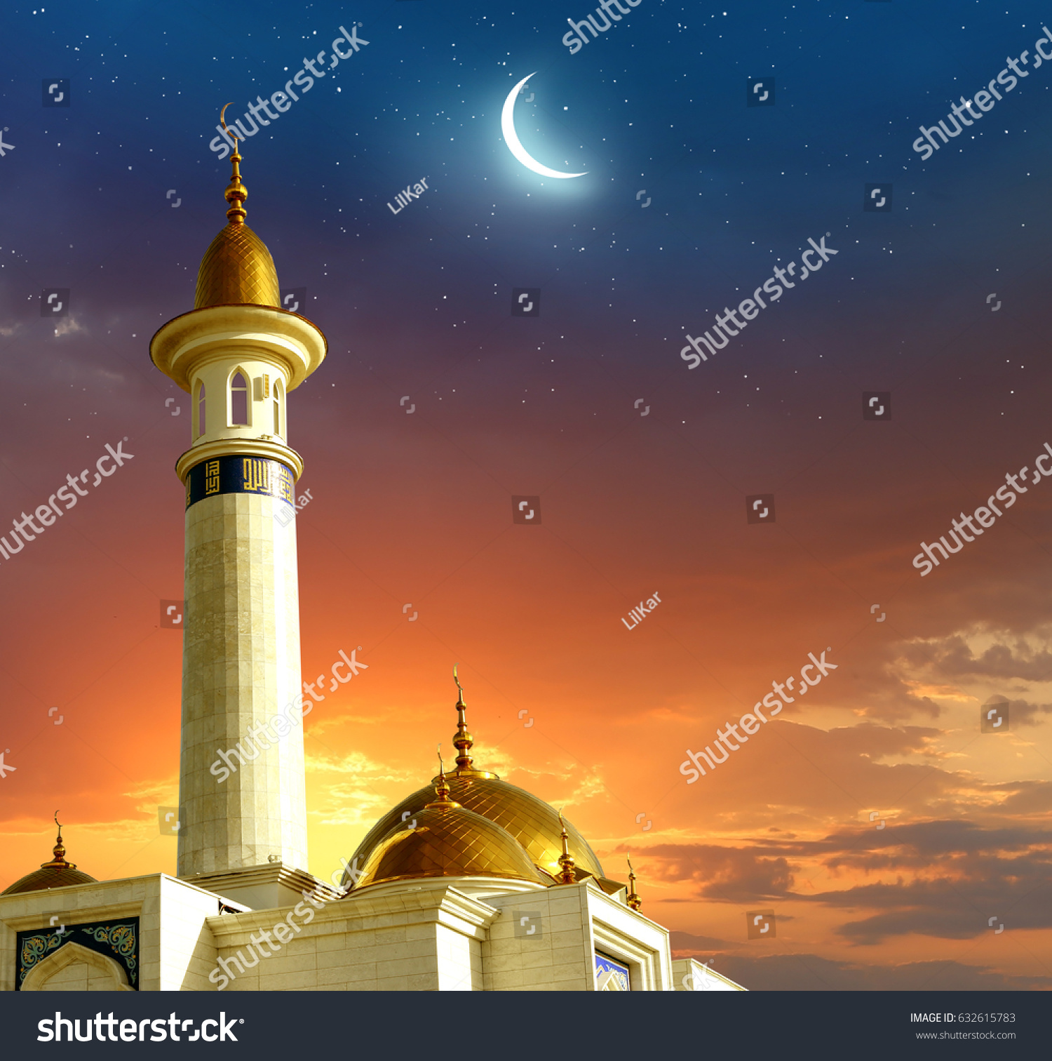 Ramadan Kareem Background Mosque Crescent Moon Stock Photo (Edit Now ...