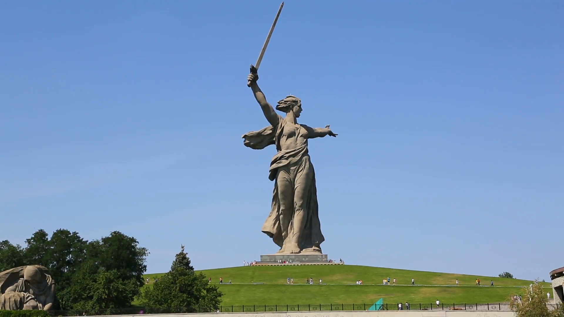 monument of Motherland Calls in Volgograd Stock Video Footage ...