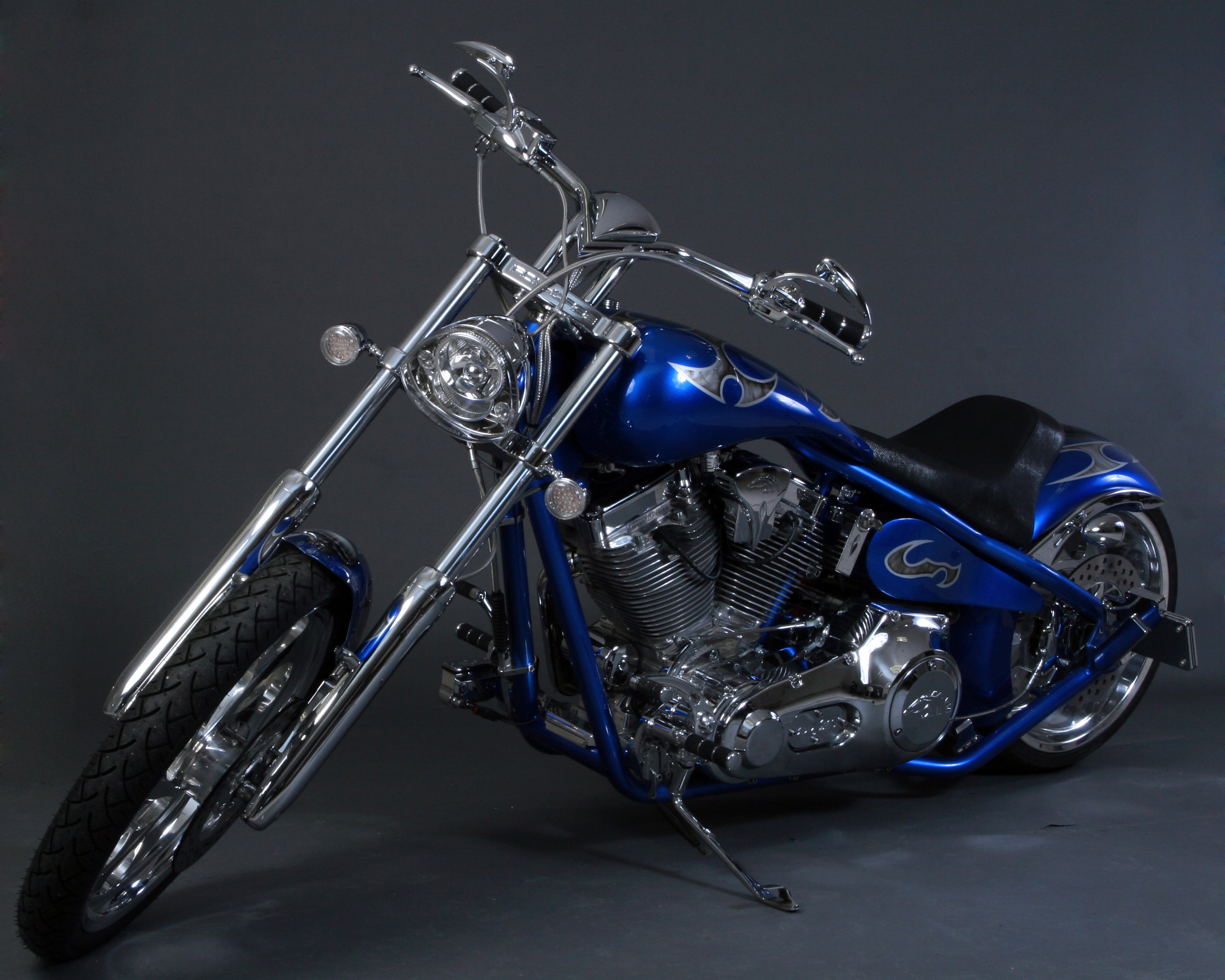 Motorcycle, Bike, Blue, Chopper, Collectible, HQ Photo