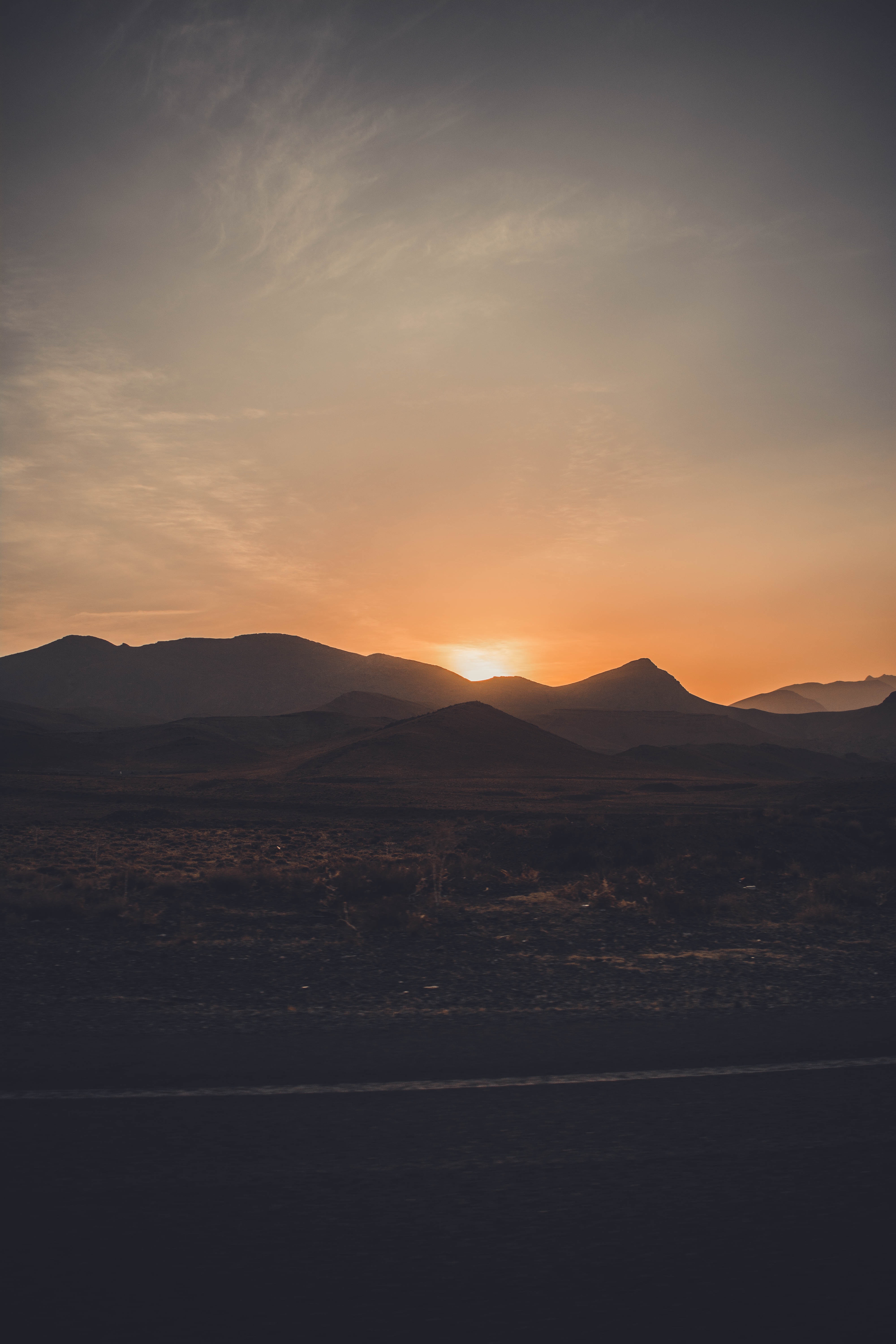 Mountain During Sunset, Backlit, Dawn, Desert, Dusk, HQ Photo