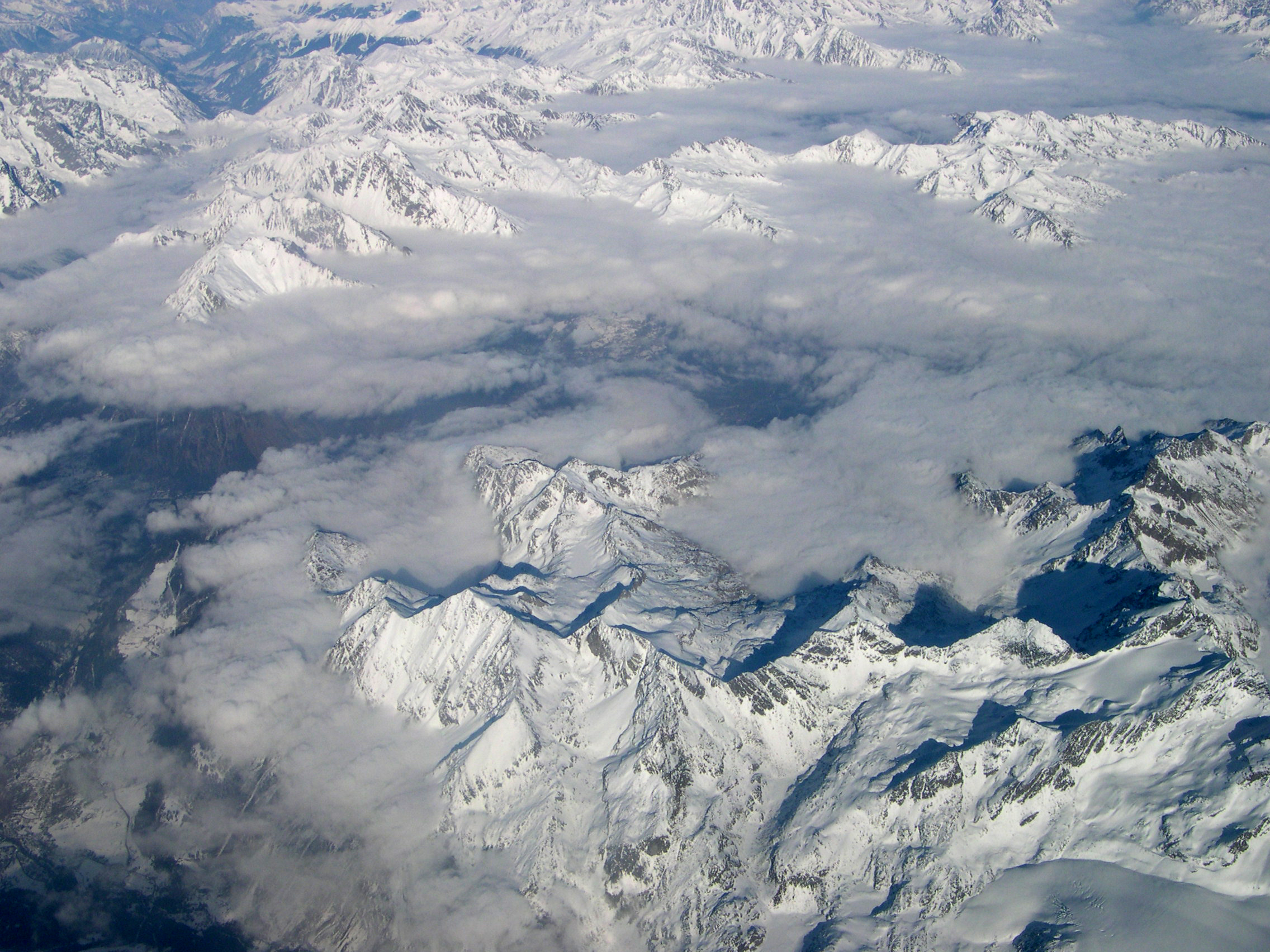 Mountains seen from plane photo