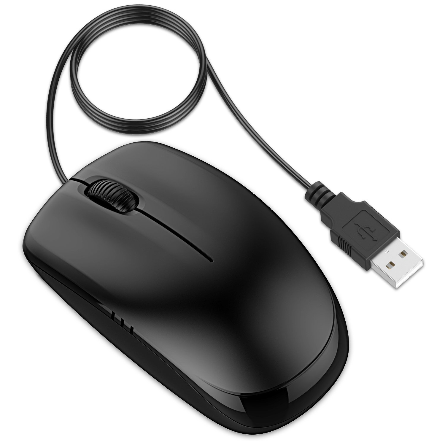 Amazon.com: JETech 3-Button Wired USB Optical Mouse Mice (Black ...