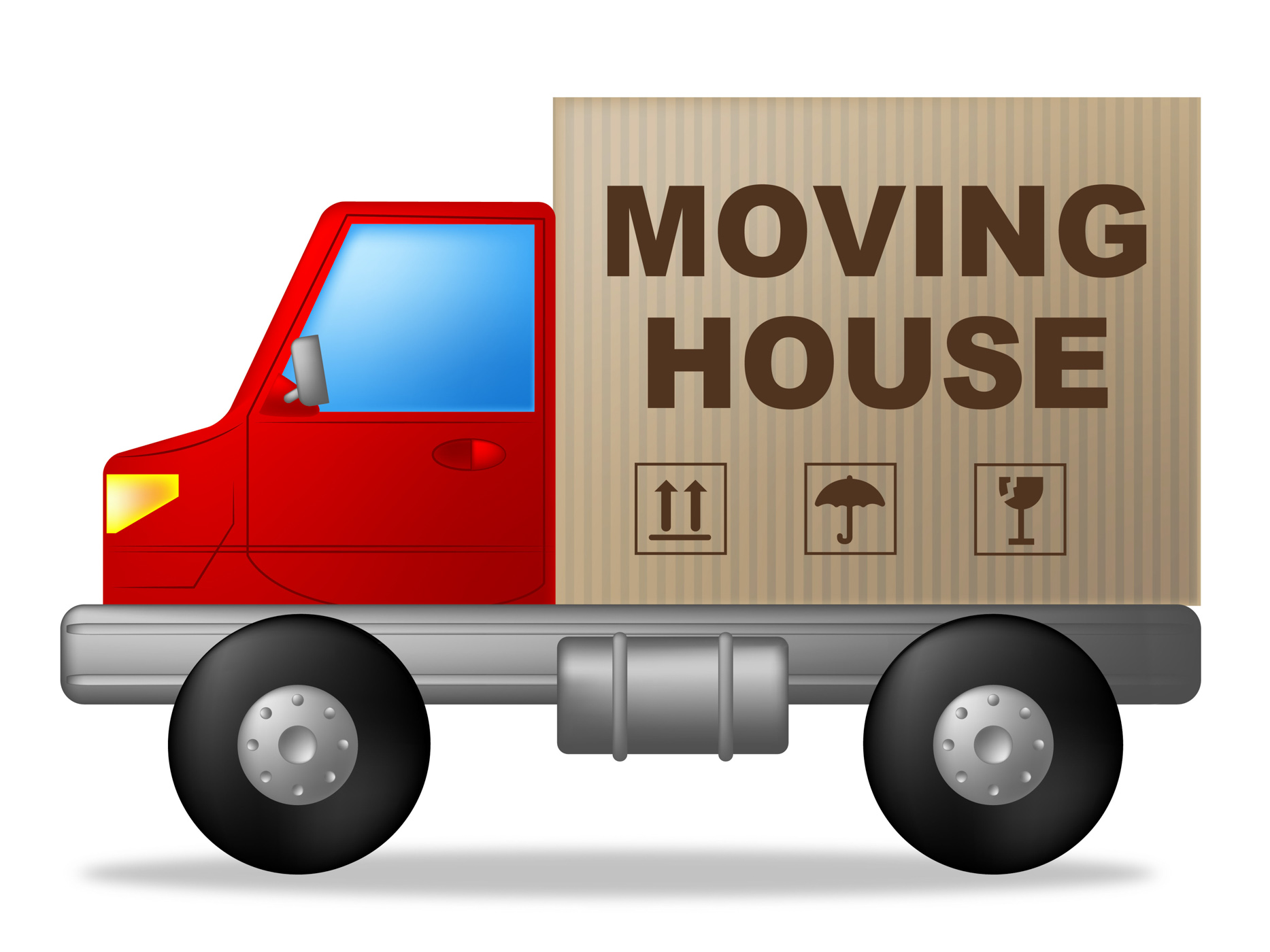 Moving house shows change of residence and lorry photo